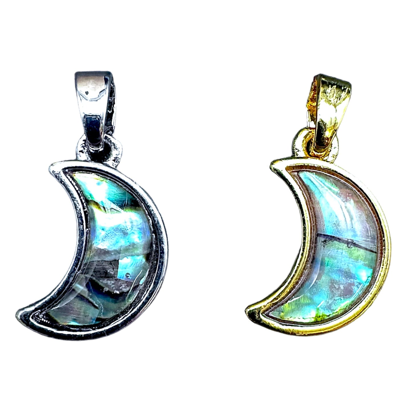 Pendentif coquille d’ormeau lune 1 x 1 cm - Foliesbijoux