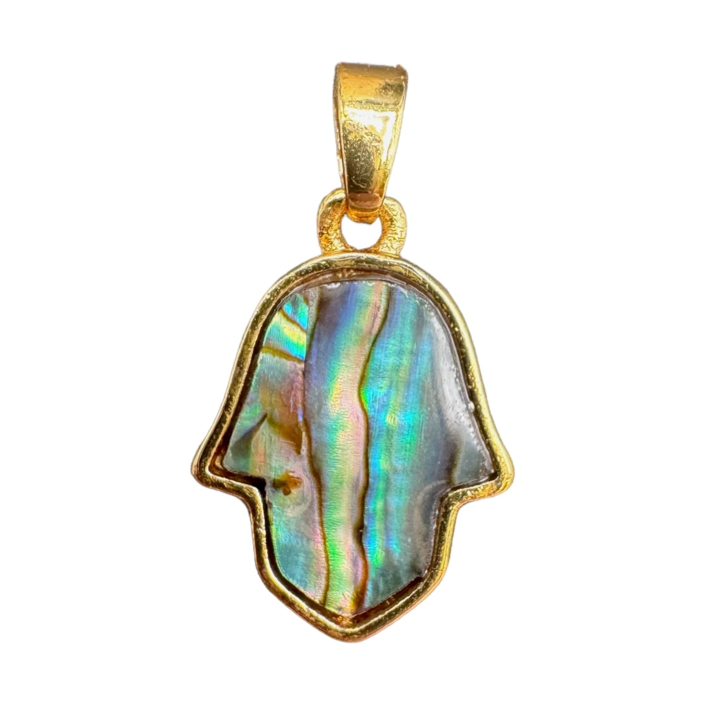 Pendentif coquille d’ormeau main de fatima 1 x 1 cm - Foliesbijoux