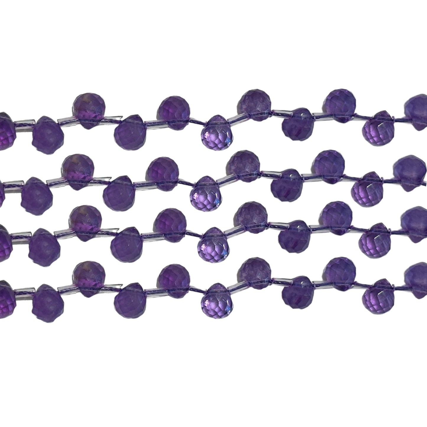 Fil amethyste goutte facetté 8x10 mm - Foliesbijoux