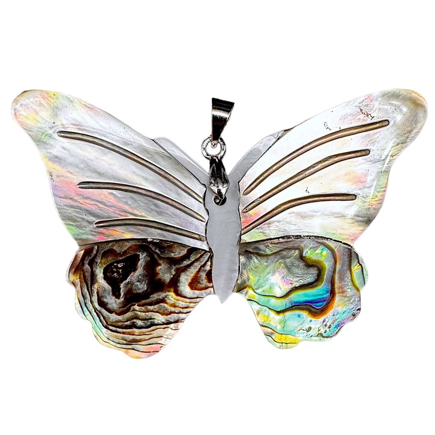 Pendentif papillon en coquille d’ormeau - Foliesbijoux