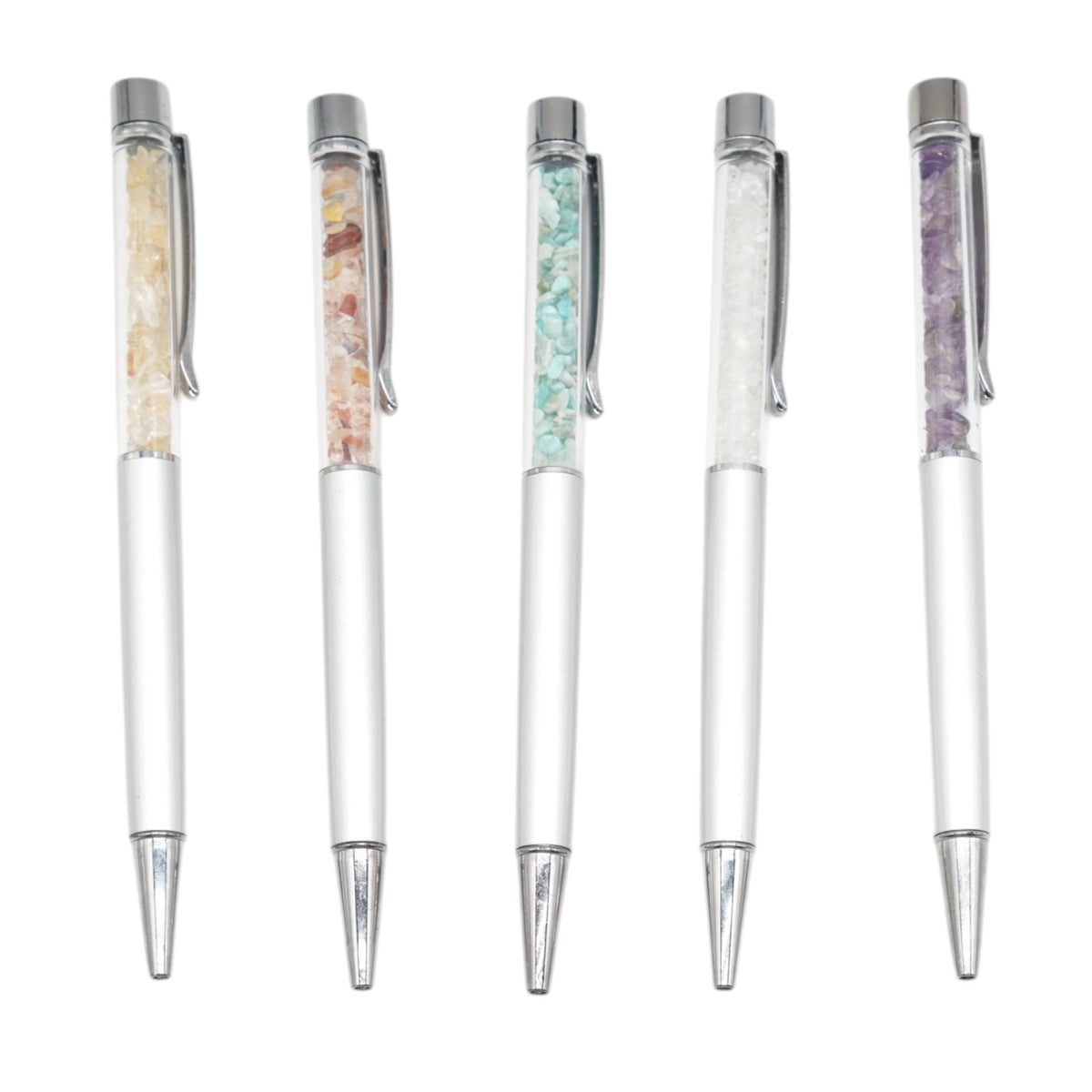 Stylo noir avec mini pierre (10 pierres disponible) RESTOCK