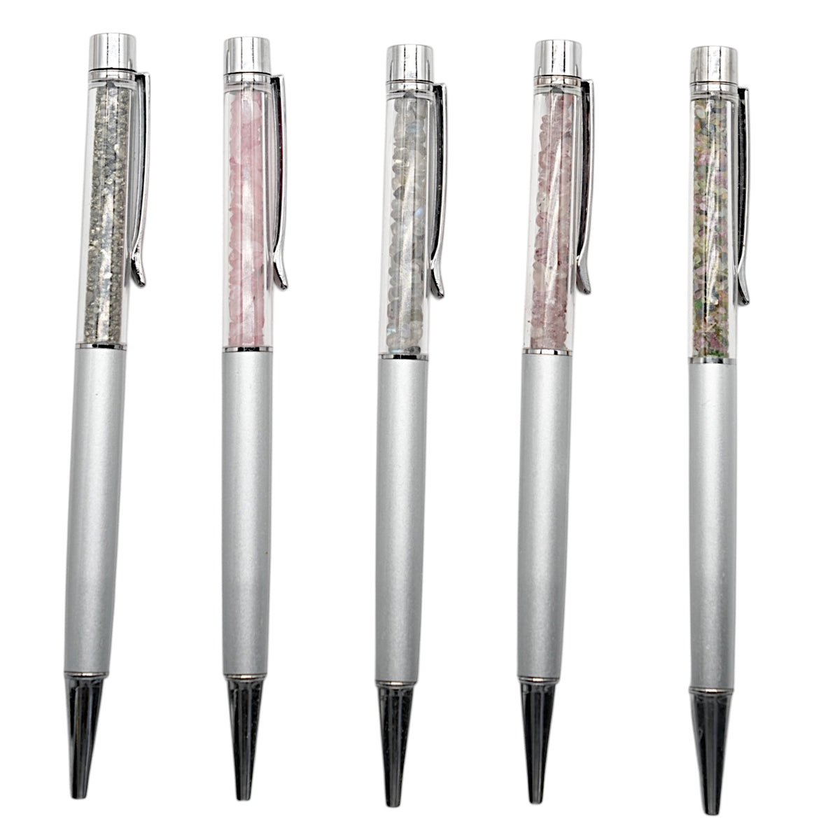 Stylo noir avec mini pierre (10 pierres disponible) RESTOCK