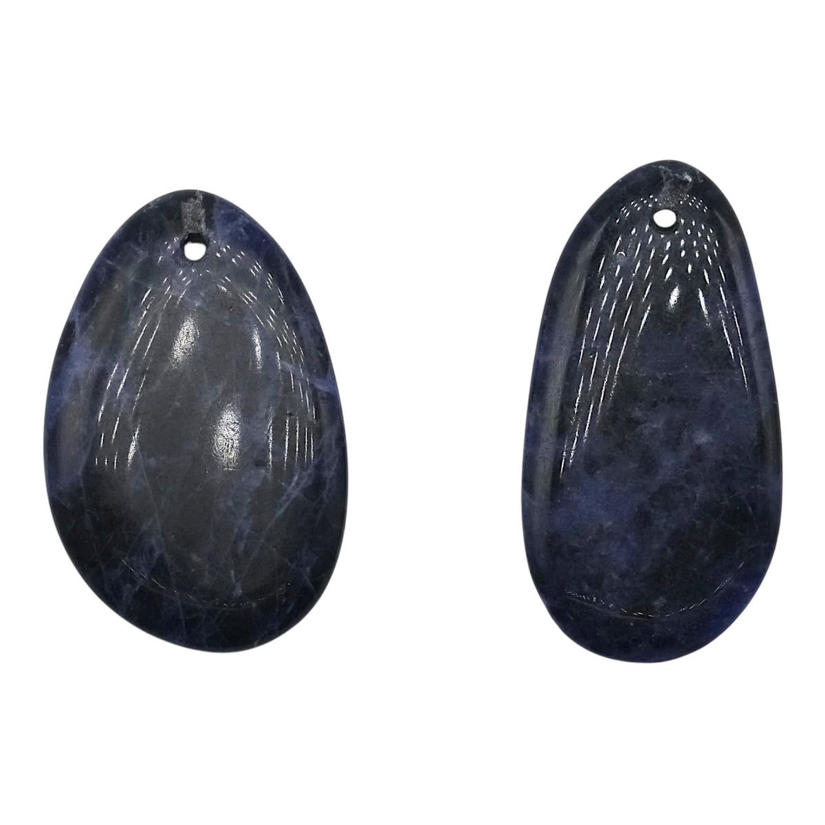 Pendentif Sodalite forme aléatoire percé devant (réf 22x40) - Foliesbijoux