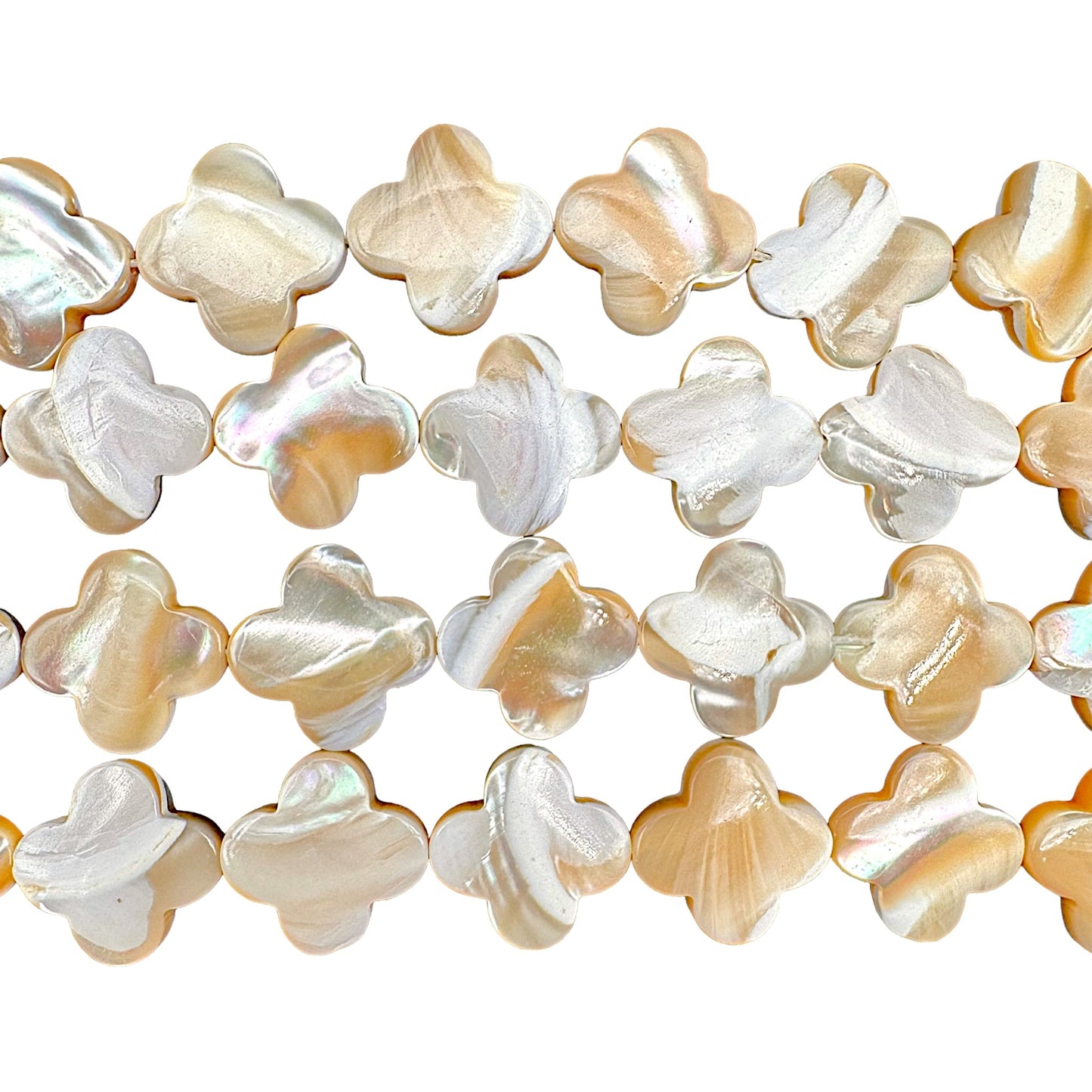 Fil de trèfle nacre dorée - Foliesbijoux