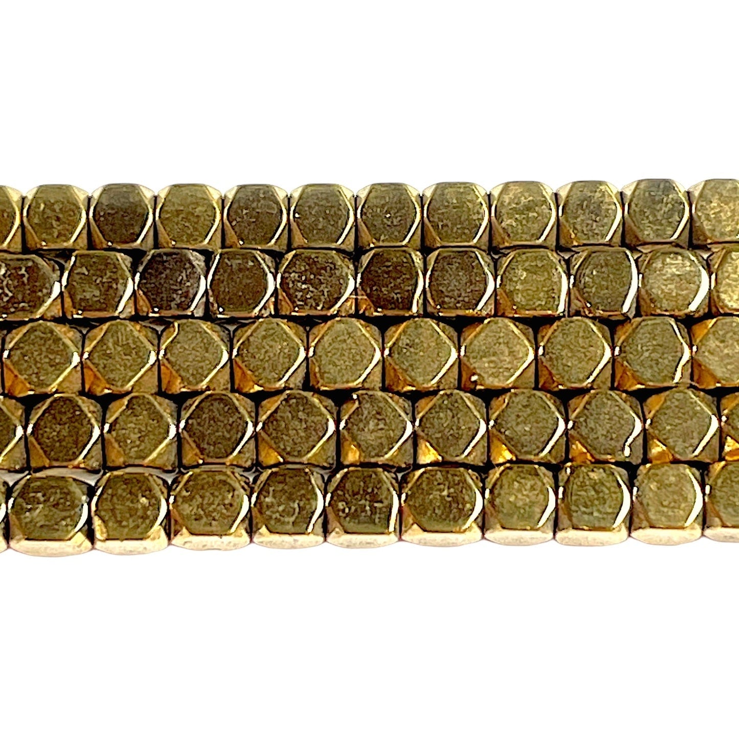 Fil de perle Hématite electroplaquée doré HED-96 - Foliesbijoux