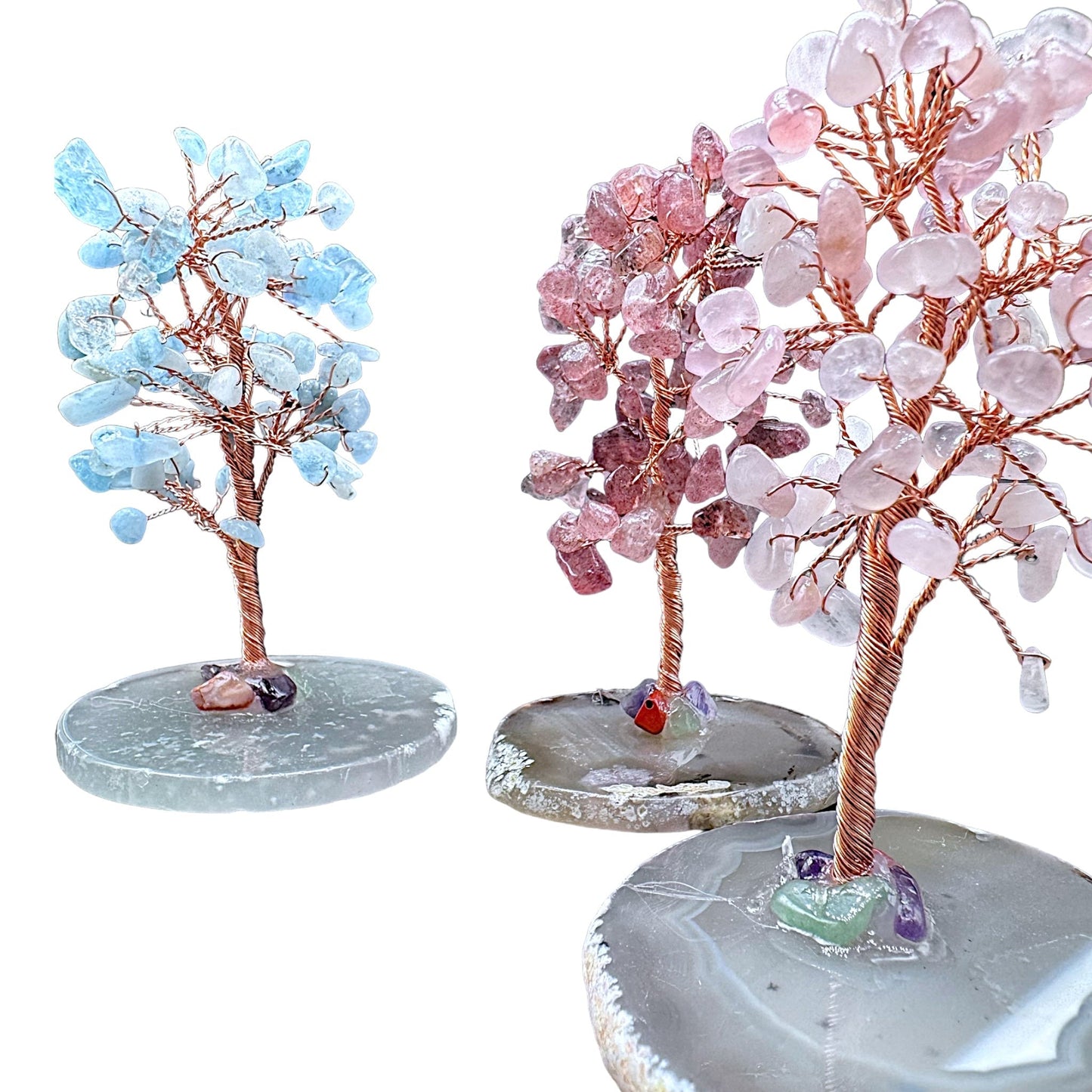 Arbre de vie en Quartz rose - Foliesbijoux