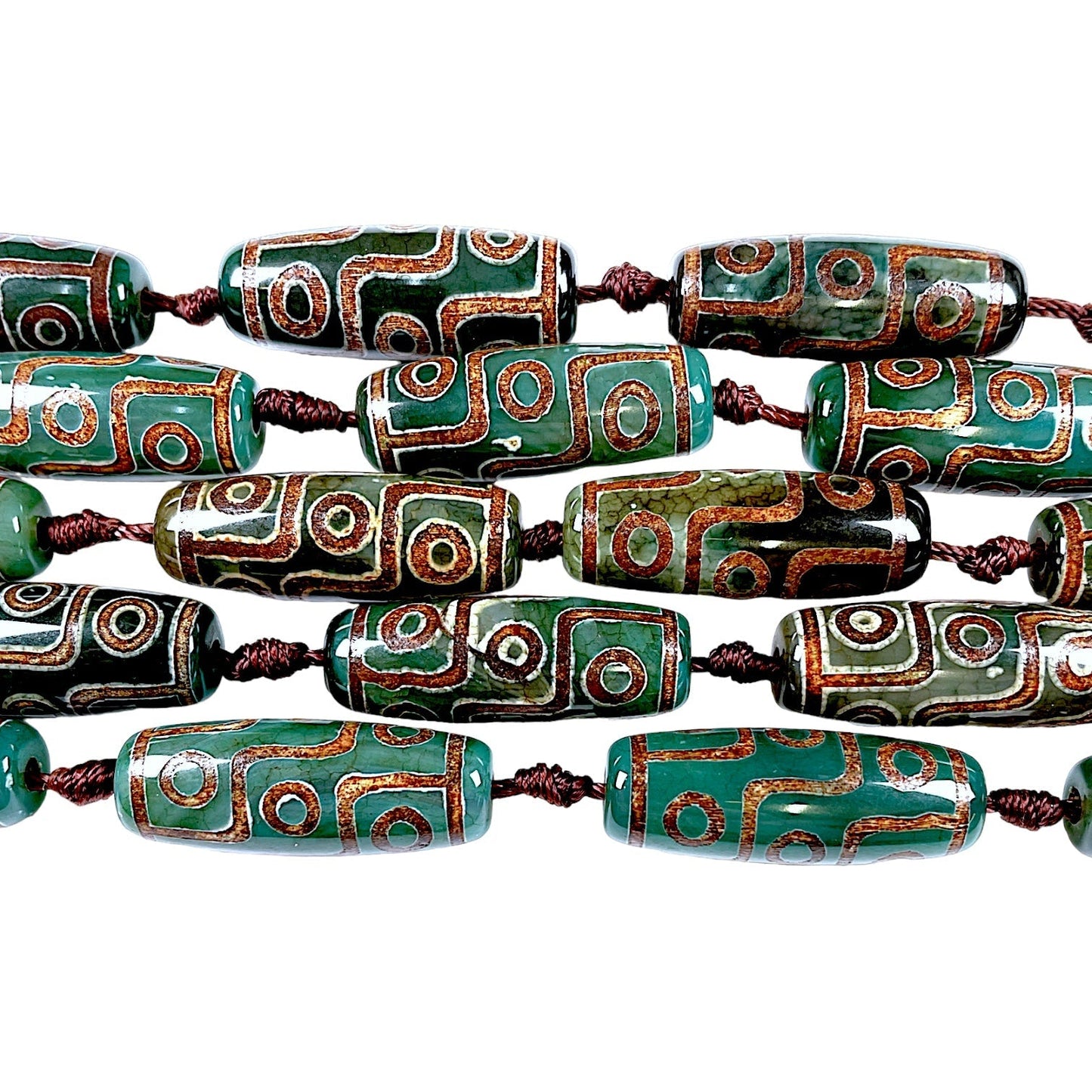 Fil Agate du Tibet Dzi 10 x 30 mm #30 - Foliesbijoux