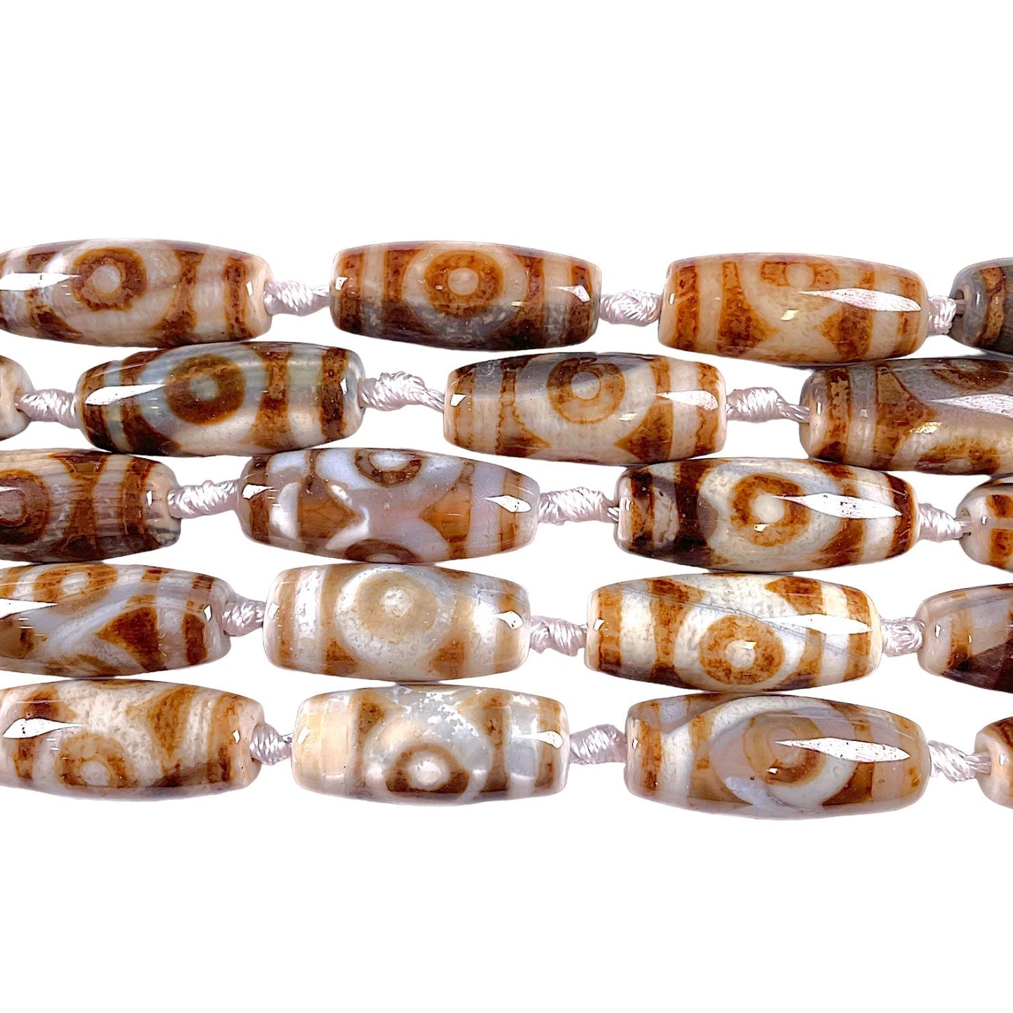 Fil Agate du Tibet Dzi 10 x 30 mm #9 - Foliesbijoux