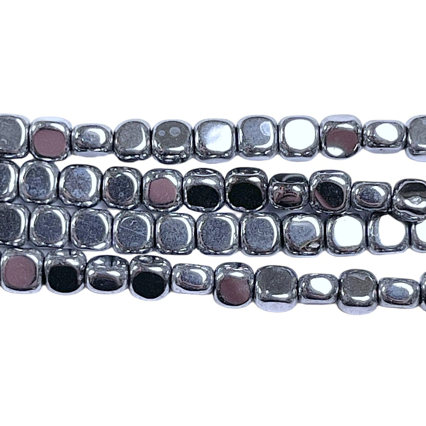 Fil de perle Hématite electroplaquée argenté HEA-102 - Foliesbijoux