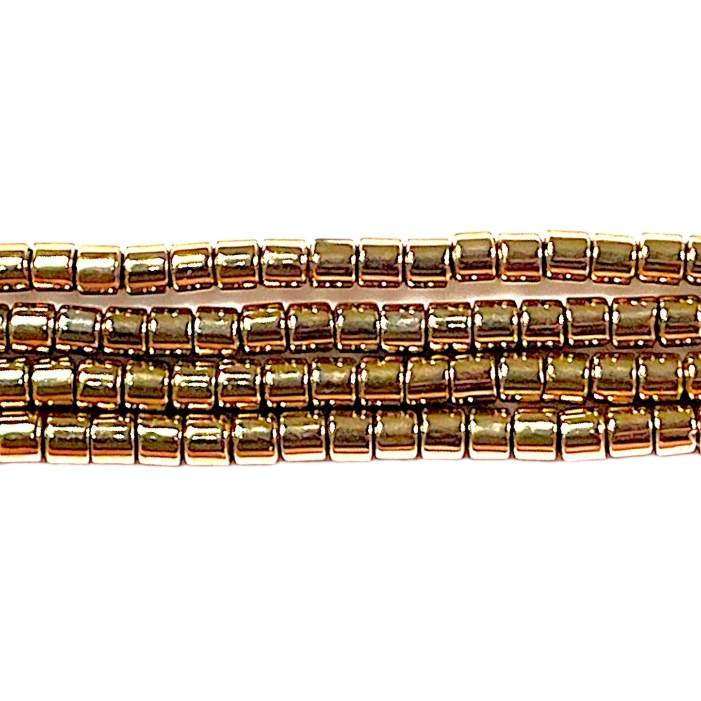 Fil de perle Hématite electroplaquée doré/bronze
HED-14 - Foliesbijoux