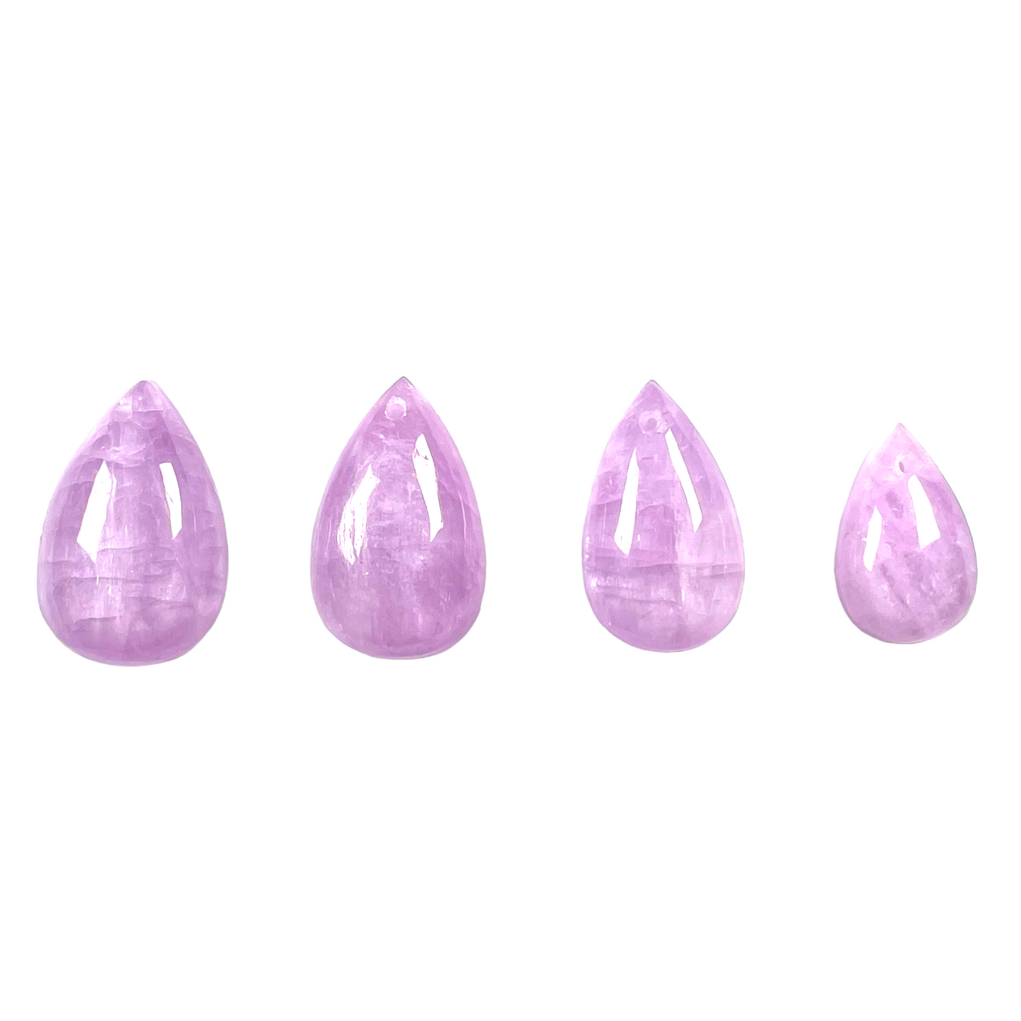 Pendentif Goutte plate Kunzite A percé devant - Foliesbijoux