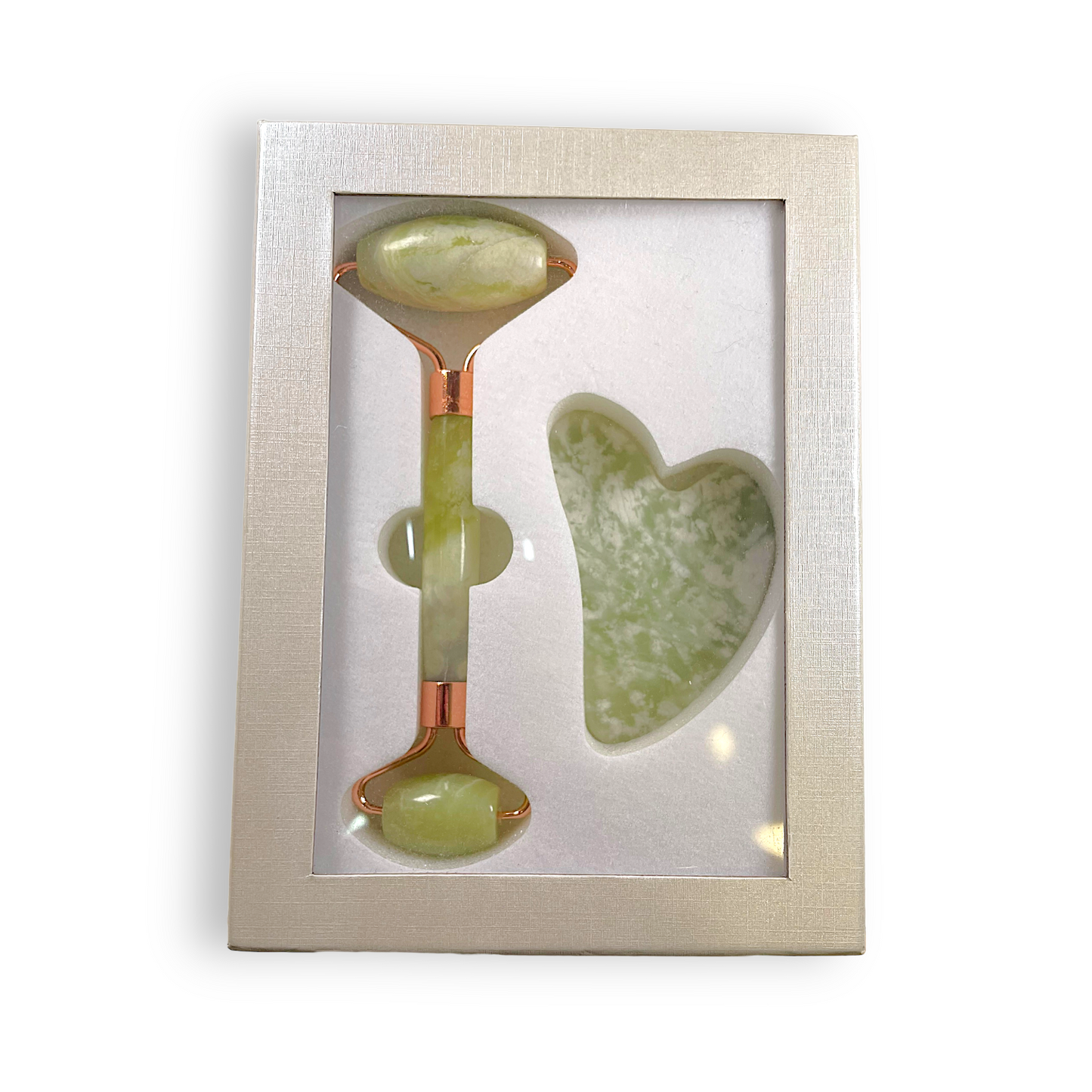 Coffret gua sha jade de Chine & rouleau massage - Foliesbijoux