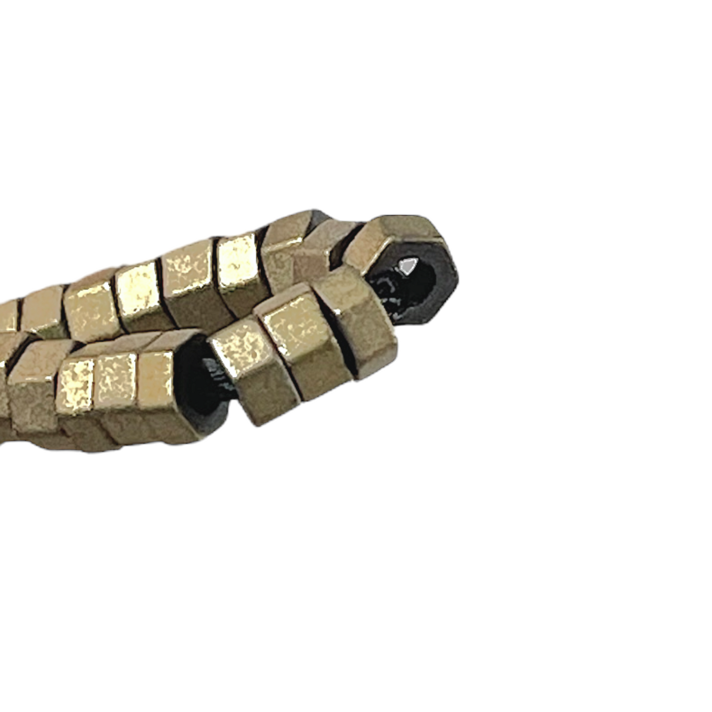 Fil de perle Hématite electroplaquée dorée matte MD-25 - Foliesbijoux