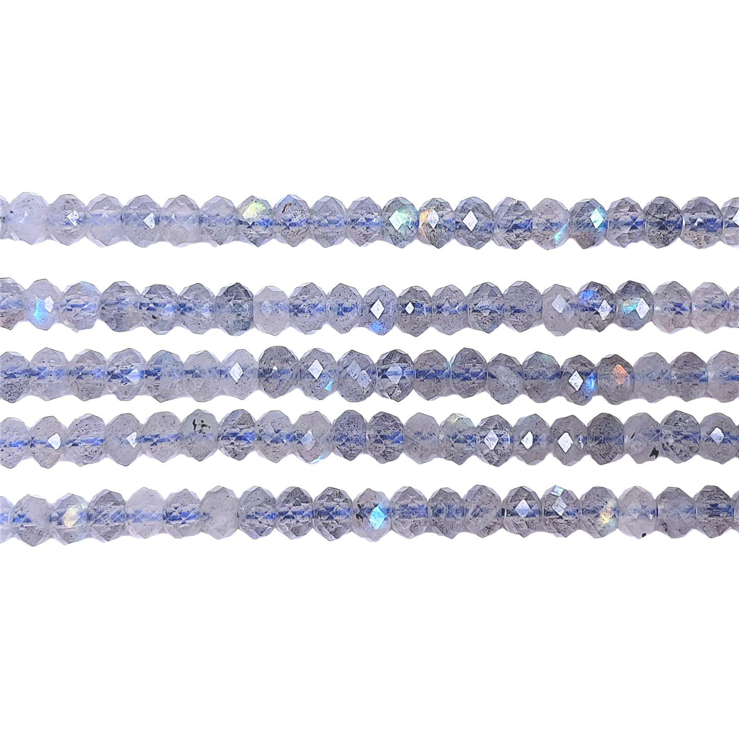 Fil de perles facettées labradorite 2x4 mm - Foliesbijoux