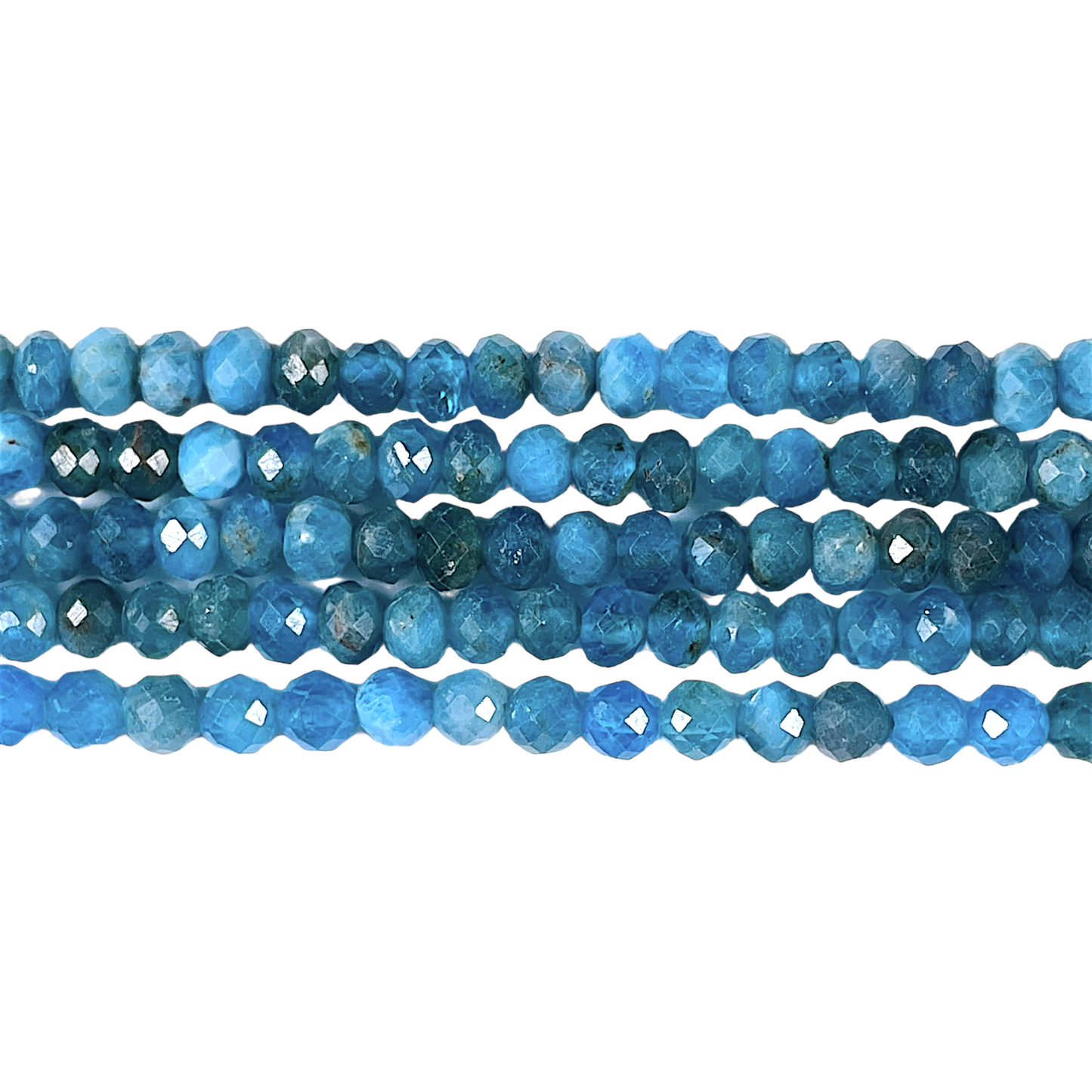 Fil facettés Apatite bleue 3x4mm - Foliesbijoux
