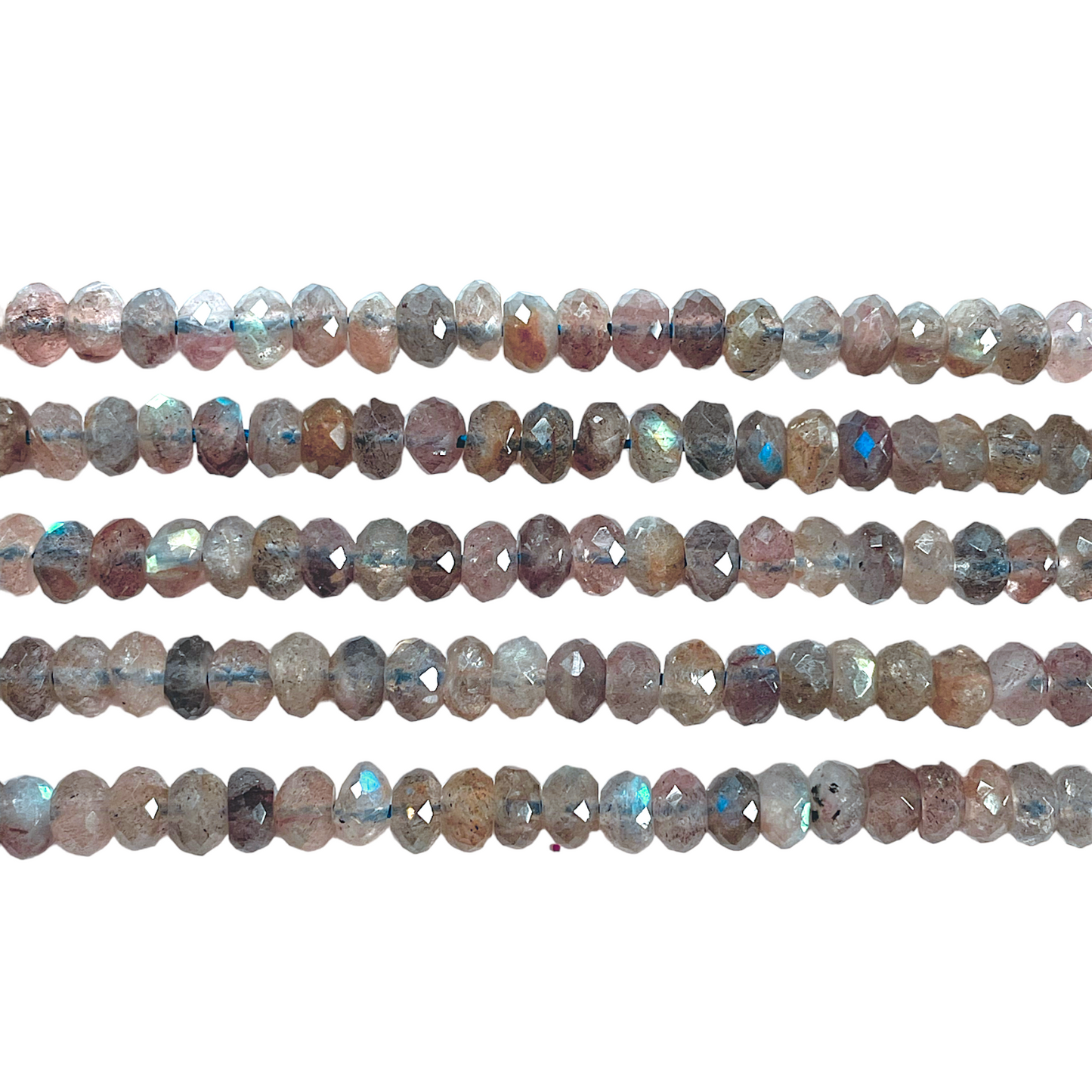 Fil de perles facettées labradorite 3x5 mm - Foliesbijoux