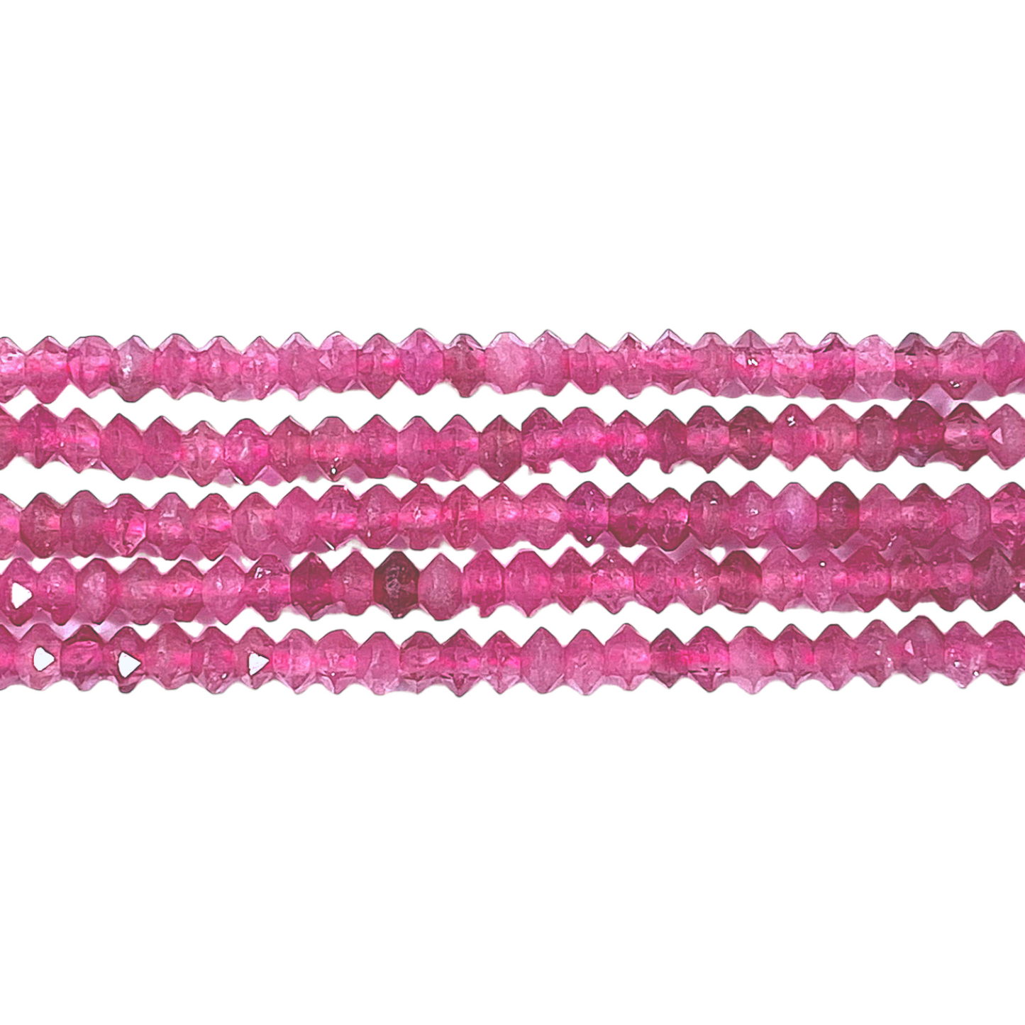 Fil de perles facettées Tourmaline rose 2x3 mm - Foliesbijoux