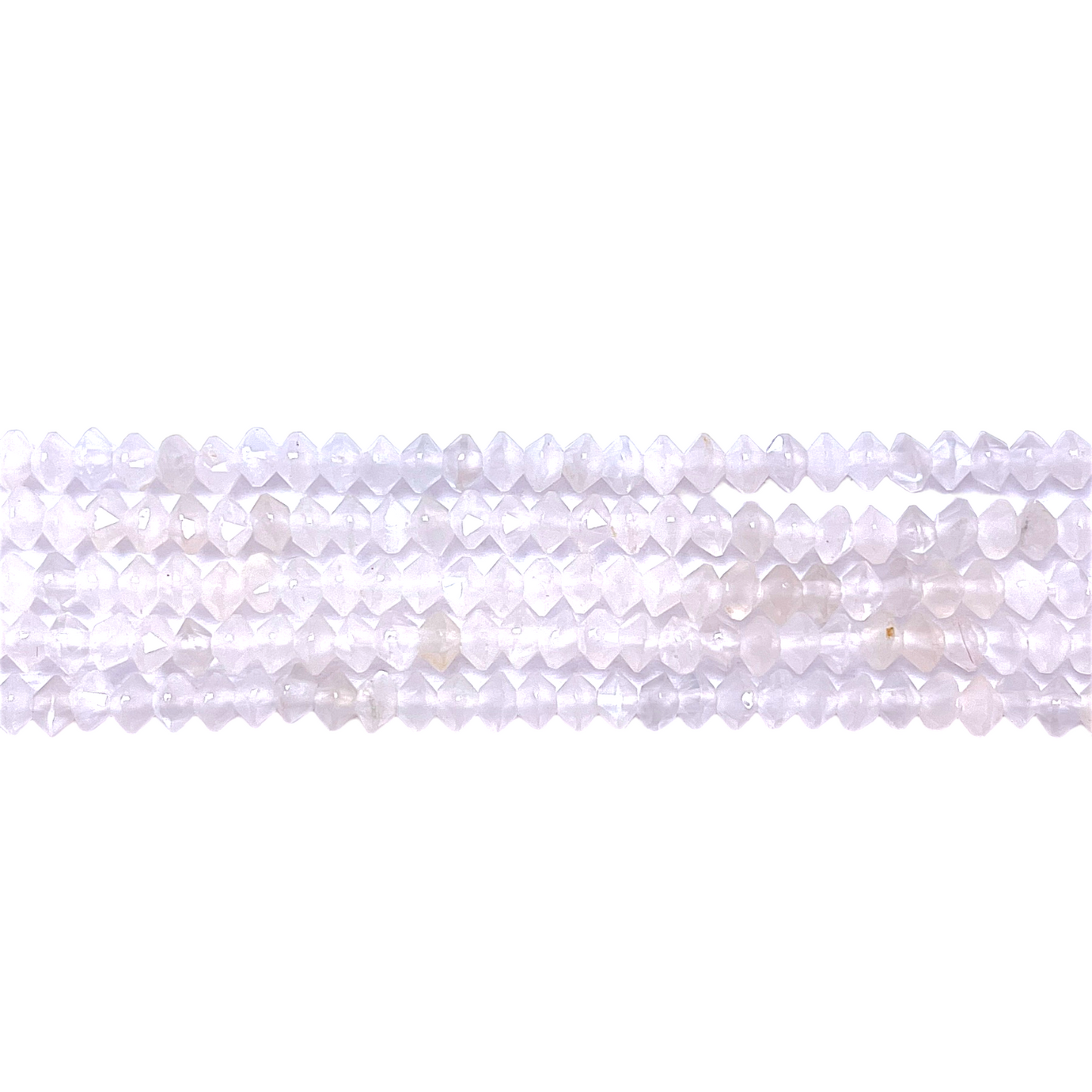 Fil de perles facettées pierre de lune bleutée 2x3 mm - Foliesbijoux