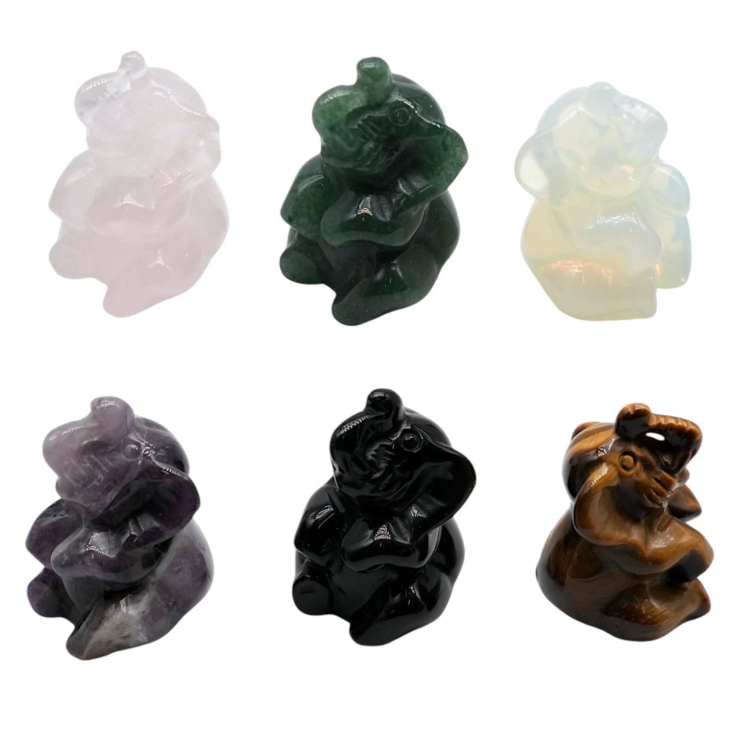 Lot de 3 Figurine Eléphant (trompe en l’air symbole de chance) 4x3x3 cm