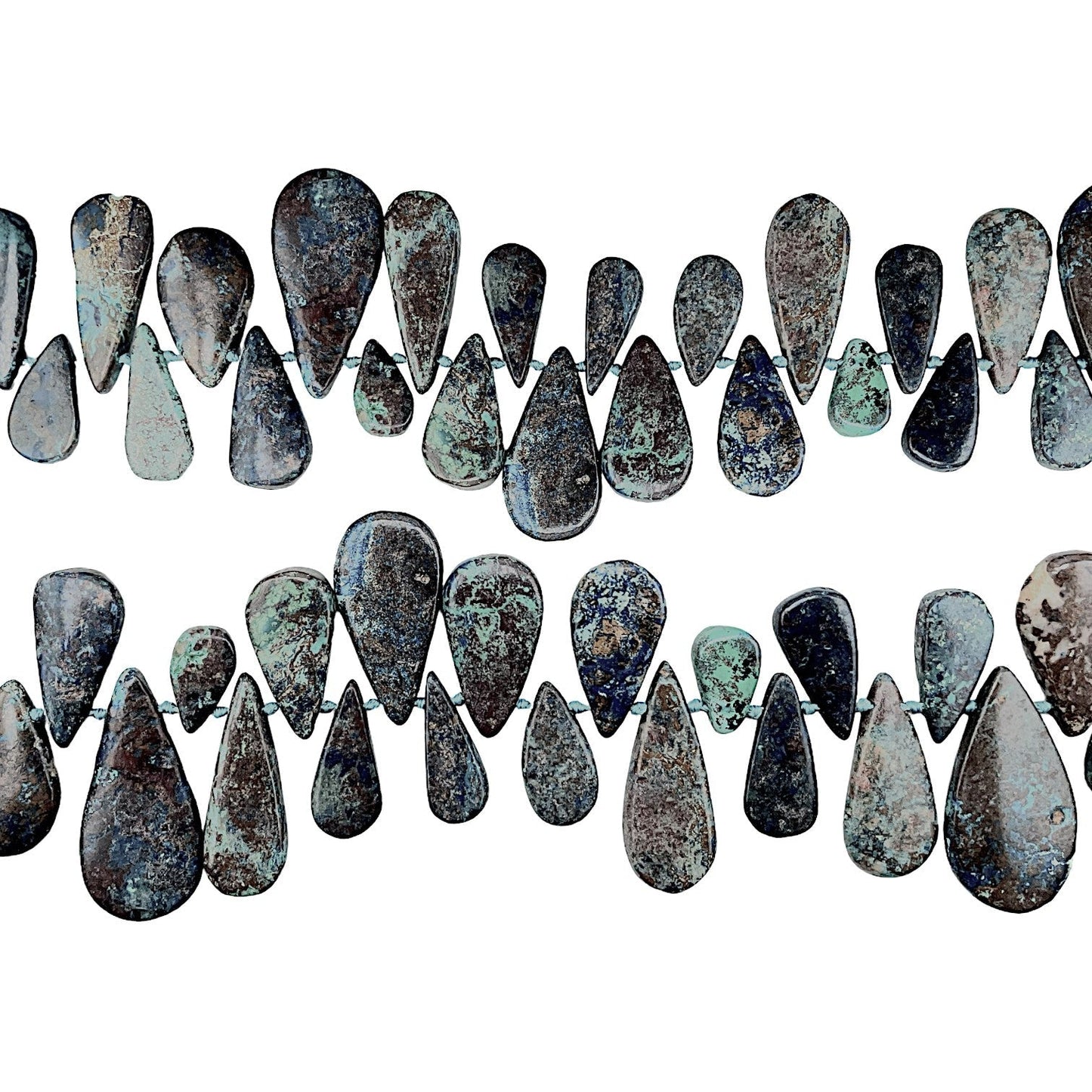 40 Pendentifs Chrysocolle du Pérou goutte forme libre - Foliesbijoux