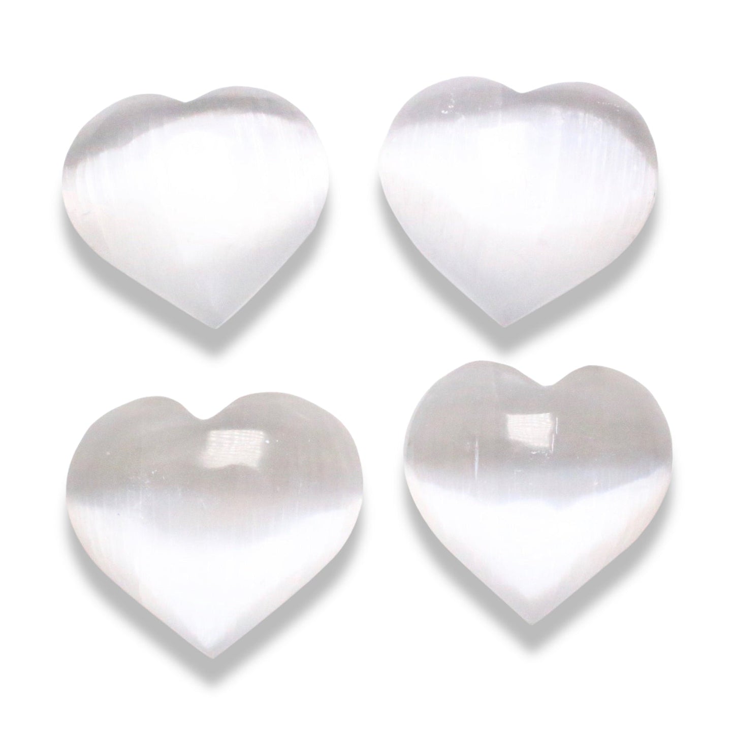 Coeur en Sélénite à l'unité - Foliesbijoux