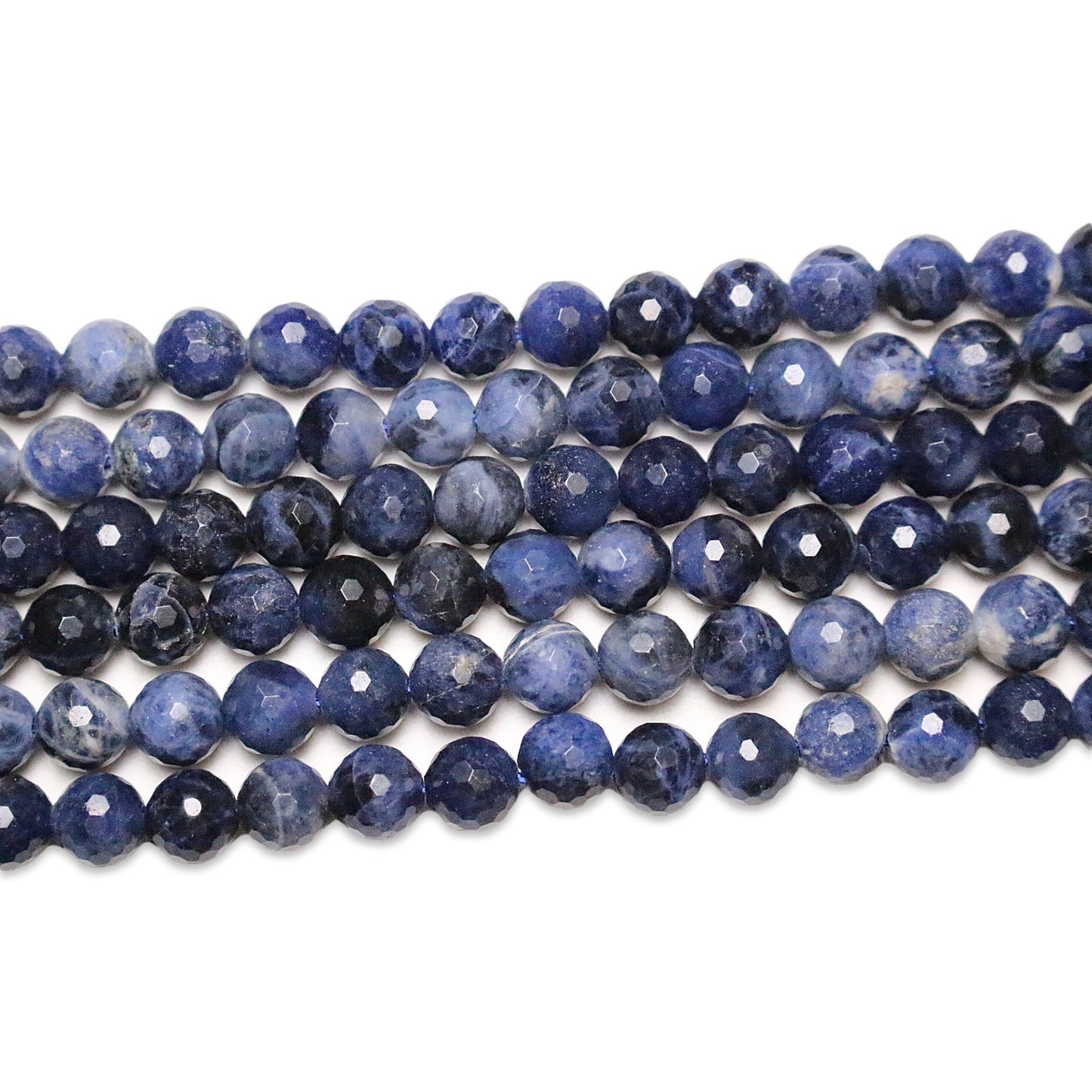 Fil de perles facettées sodalite - Foliesbijoux