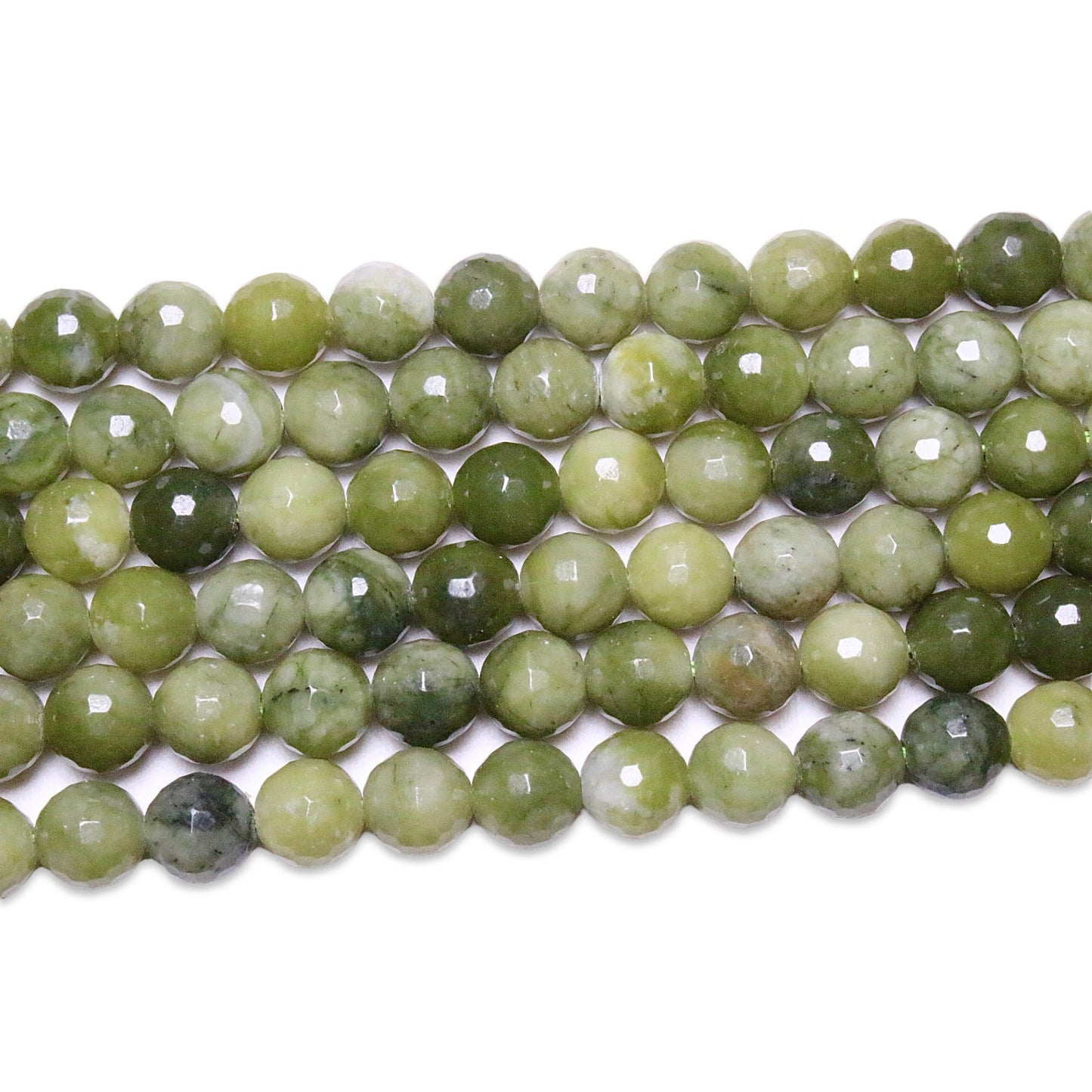 Fil de perles facettées jade de thailande - Foliesbijoux