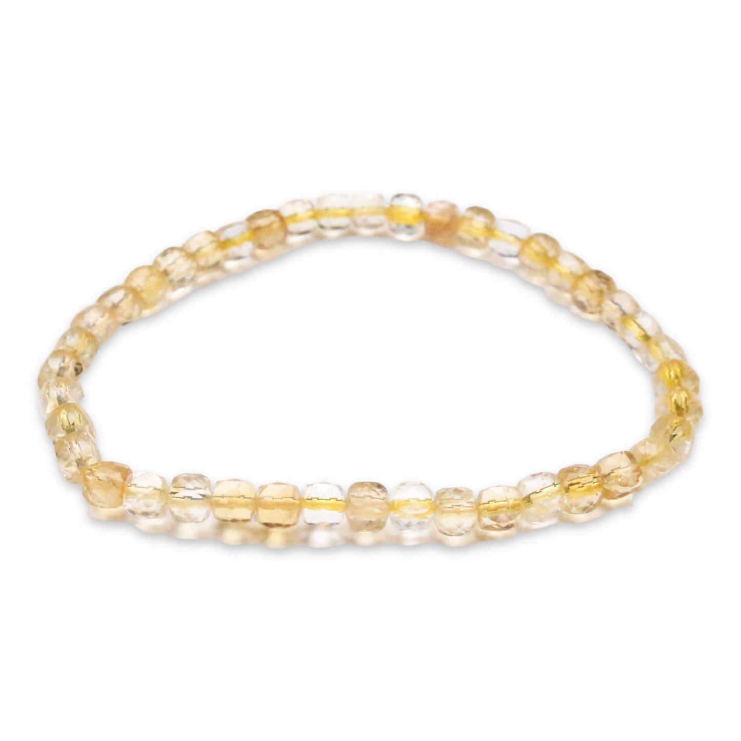 Bracelet Citrine chauffée cube A+ 4x4 mm - Foliesbijoux