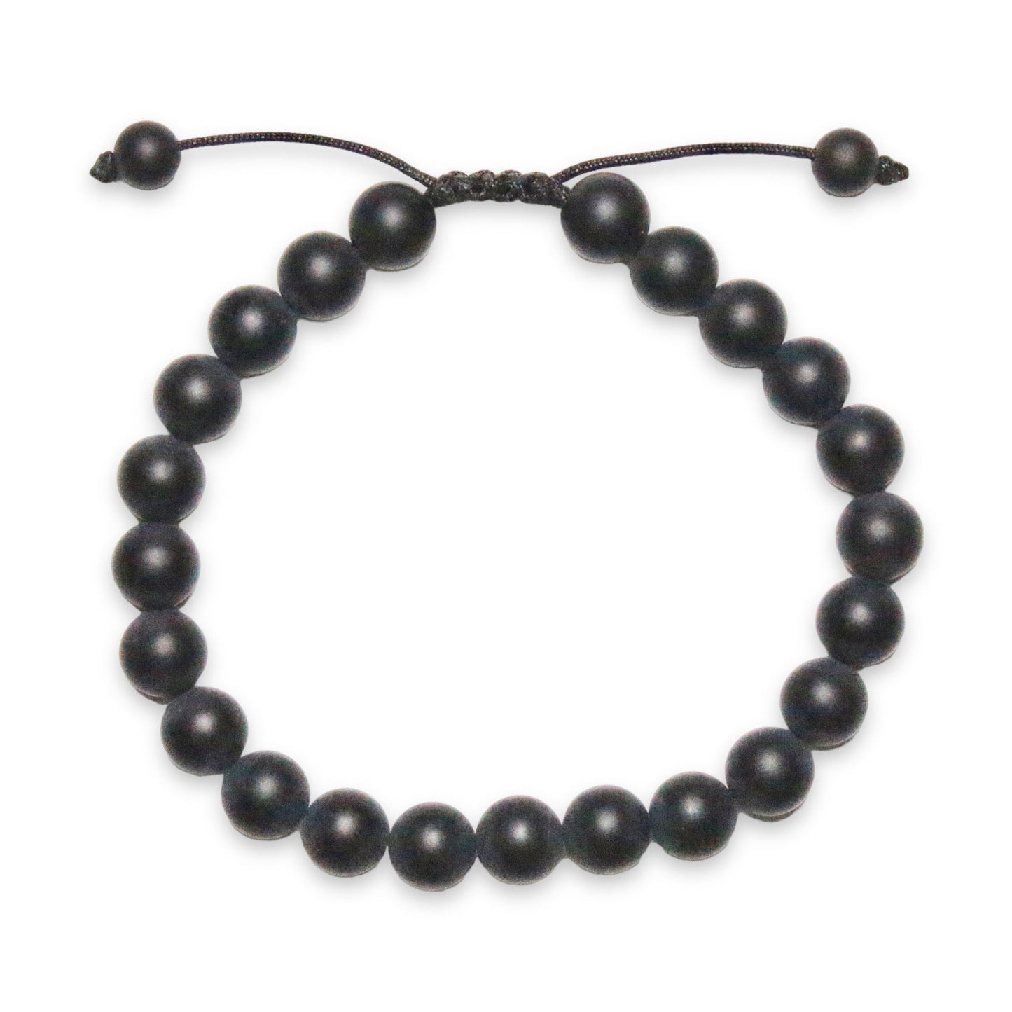 Bracelet Shamballa en onyx A mat - Foliesbijoux