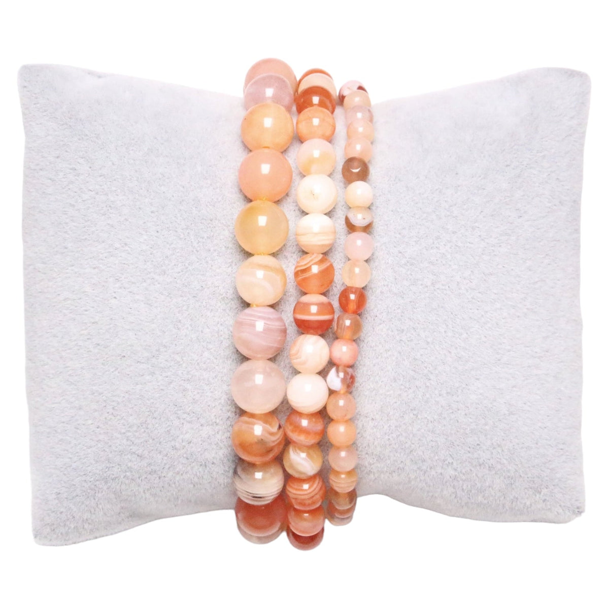 Bracelet Agate Botswana orange A+ - Foliesbijoux