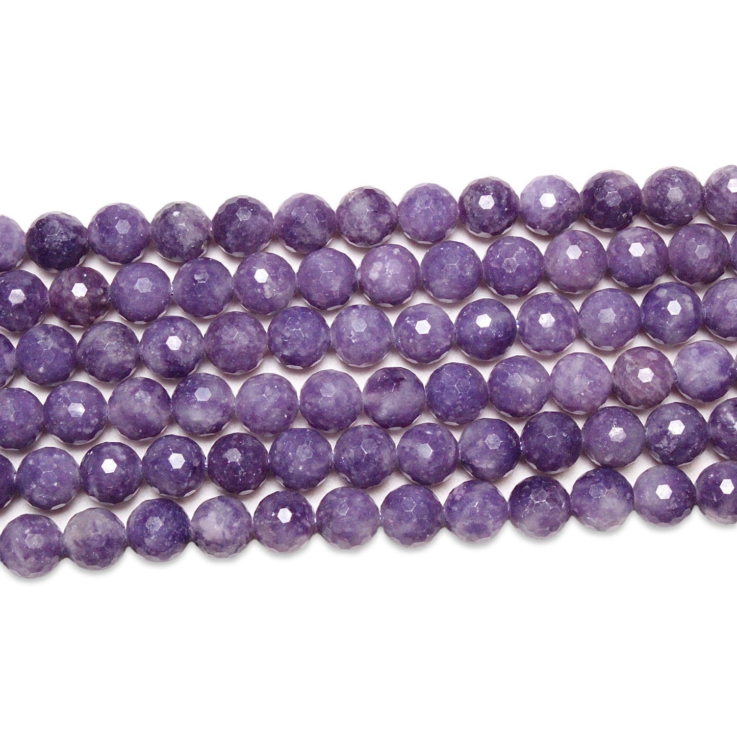 Fil de perles facettées lépidolite - Foliesbijoux