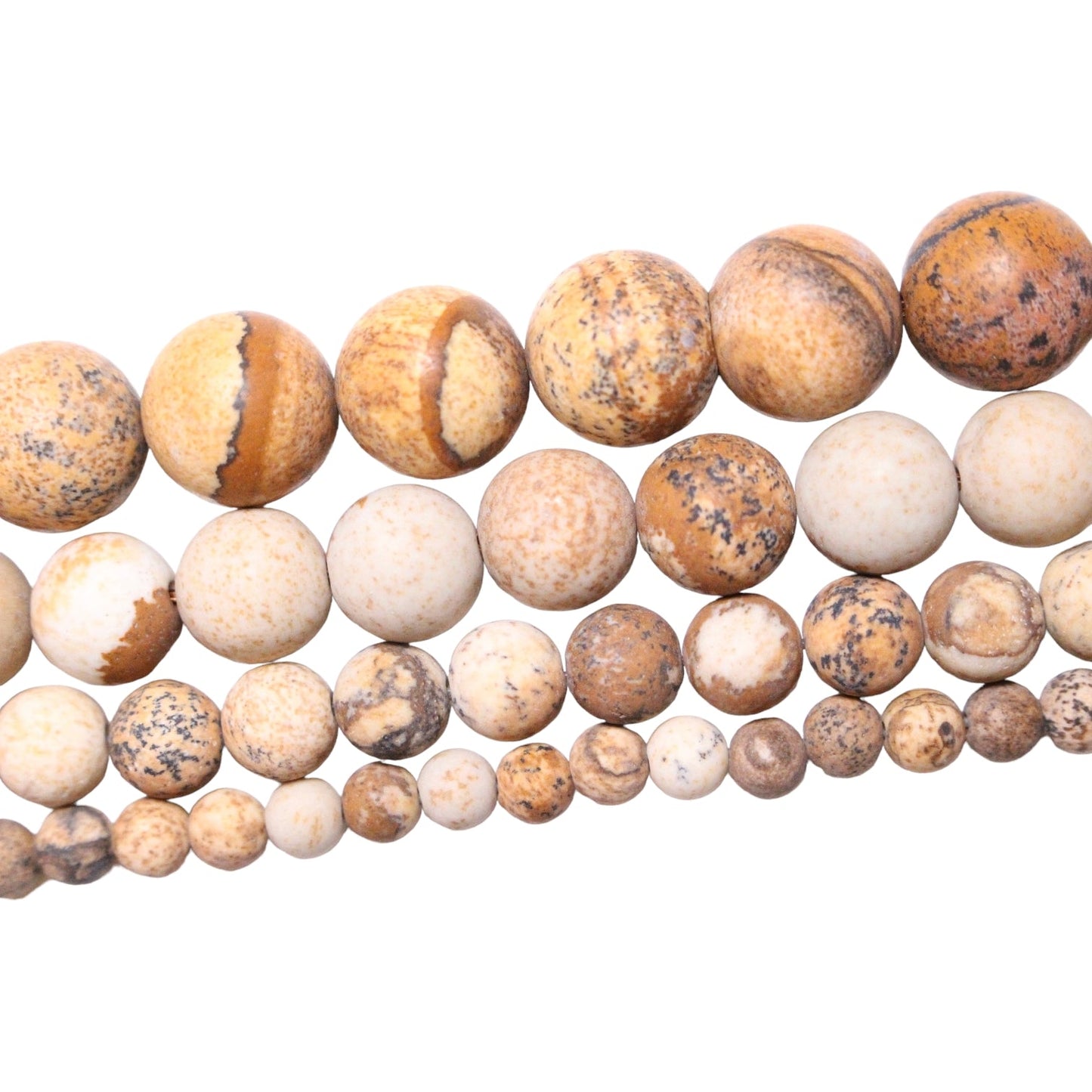 Fil de perle Jaspe paysage mat A - Foliesbijoux