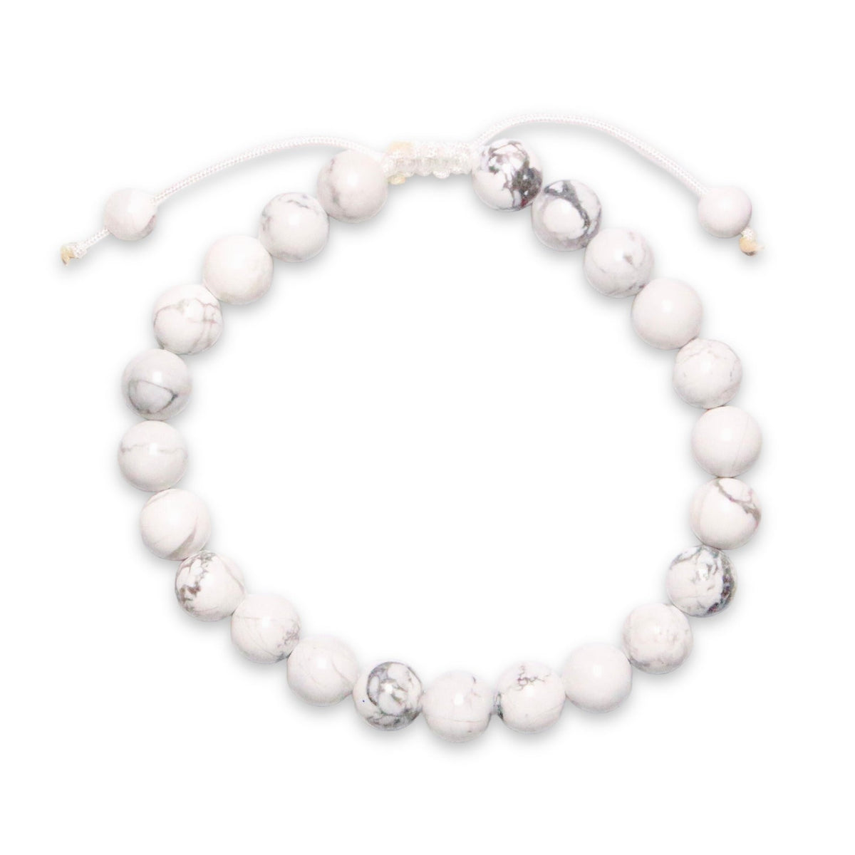 Bracelet Shamballa Howlite blanche A - Foliesbijoux