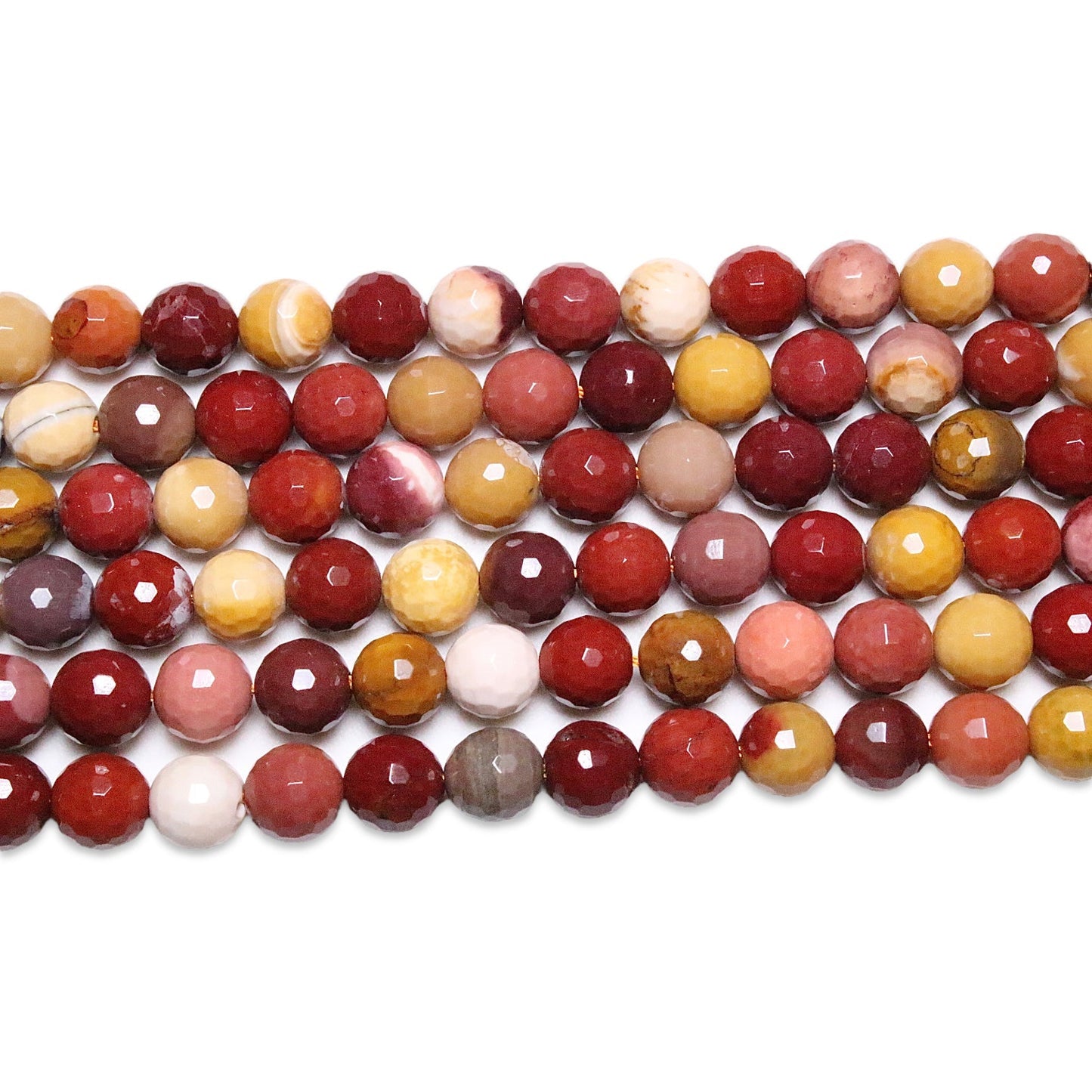 Fil de perles facettées jaspe mokaite - Foliesbijoux