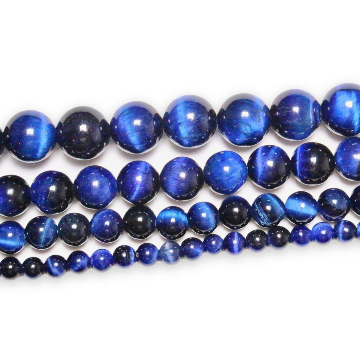 Fil de perle Perles Oeil de Tigre AA BLEU FONCÉ chauffé - Foliesbijoux