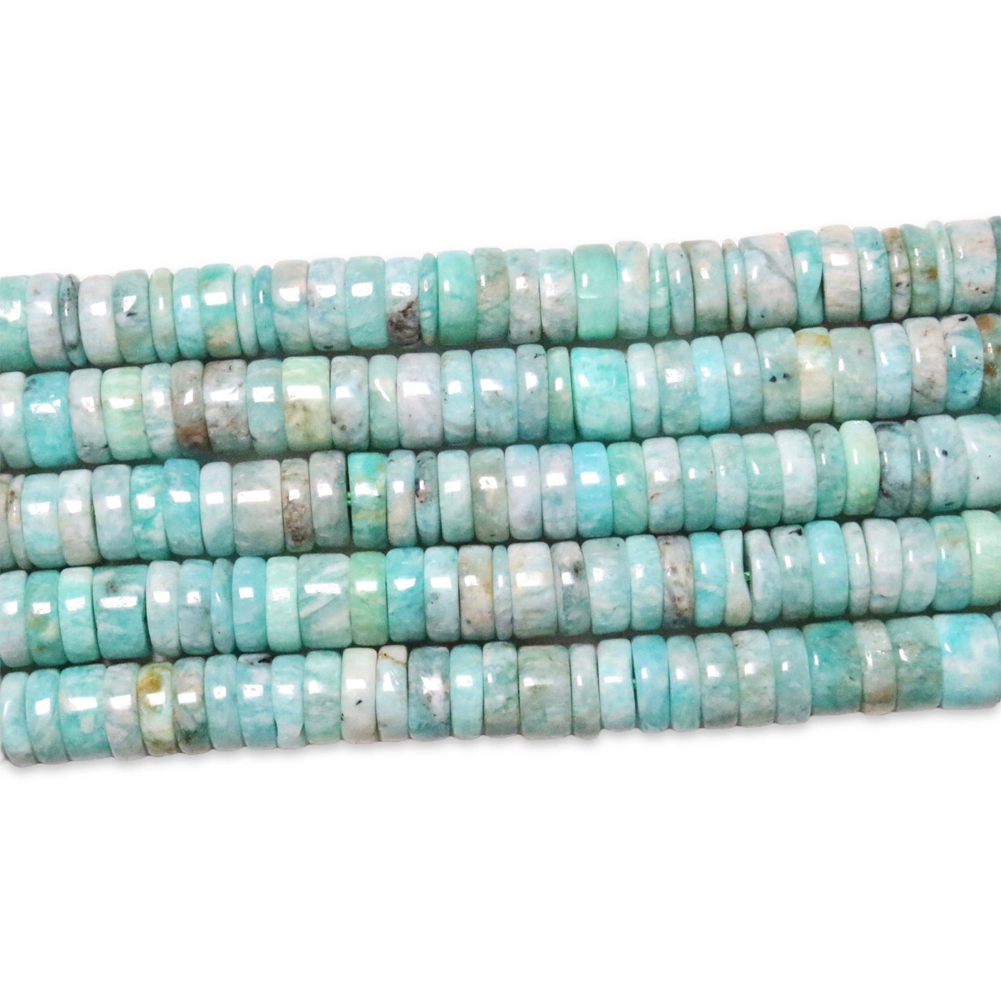 Fil de perle rondelle Amazonite 6x4 - Foliesbijoux