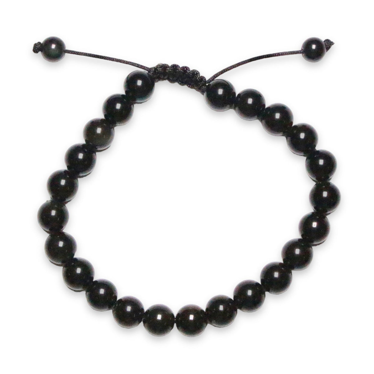 Bracelet Shamballa Obsidienne noire A - Foliesbijoux