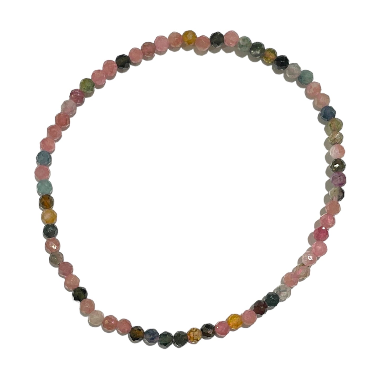 Bracelet Facetté 3mm Tourmaline multicolore A+ - Foliesbijoux