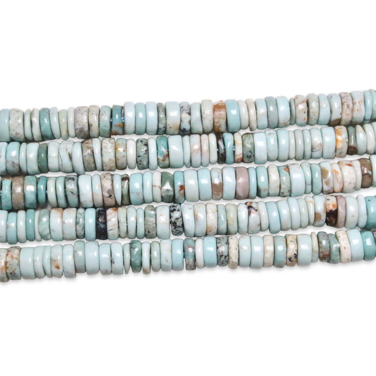 Fil de perle rondelle Larimar 6x4 - Foliesbijoux