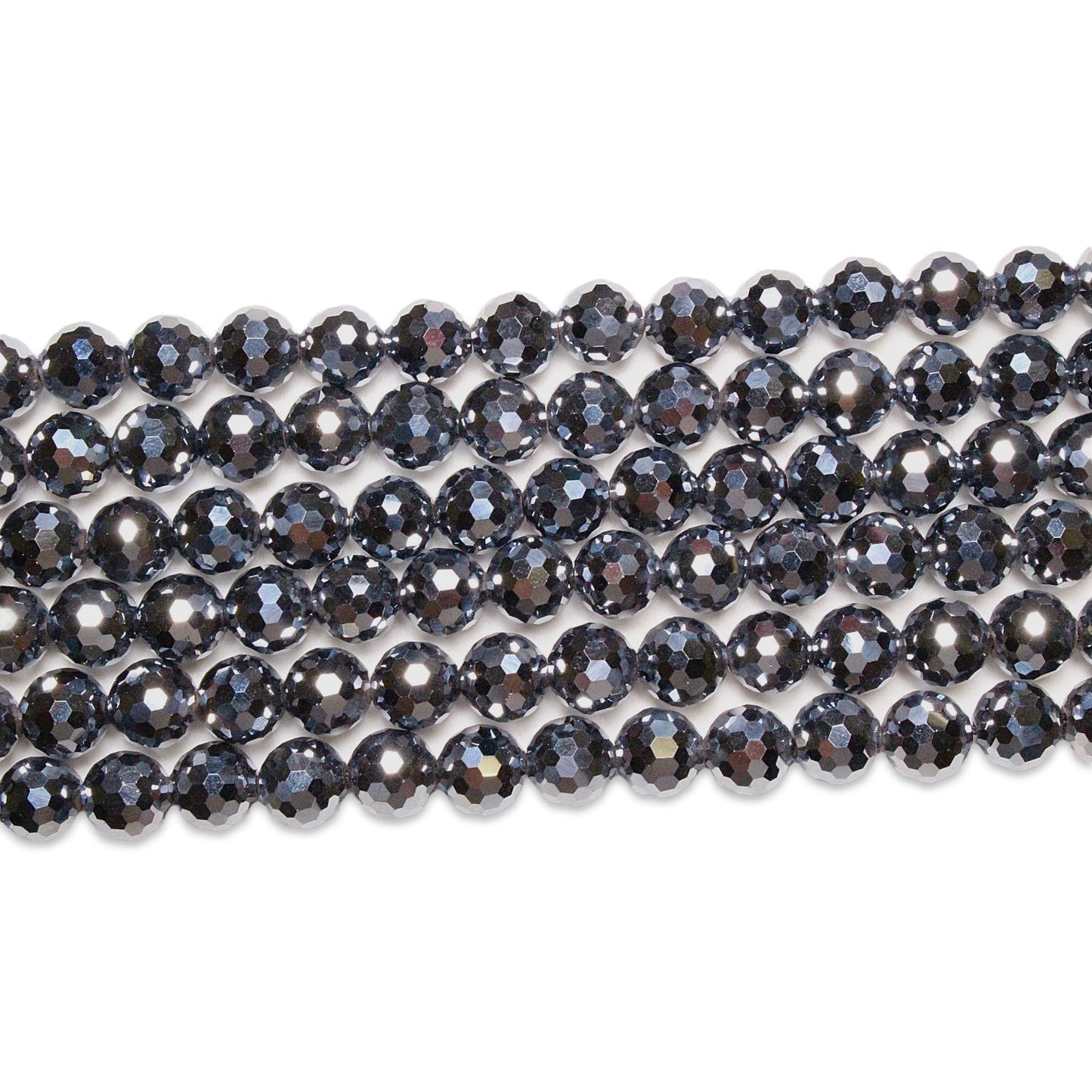 Fil de perles facettées terahertz - Foliesbijoux