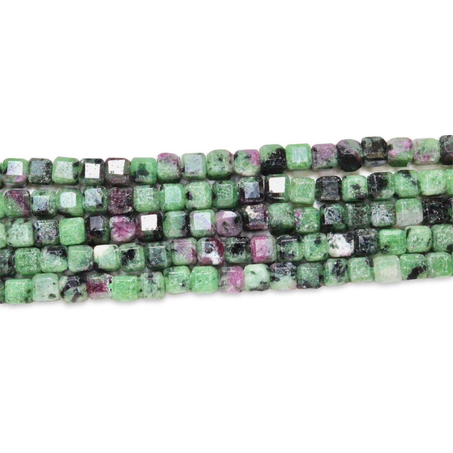 Fil de Rubis sur zoisite forme cube 4cmx4cm - Foliesbijoux