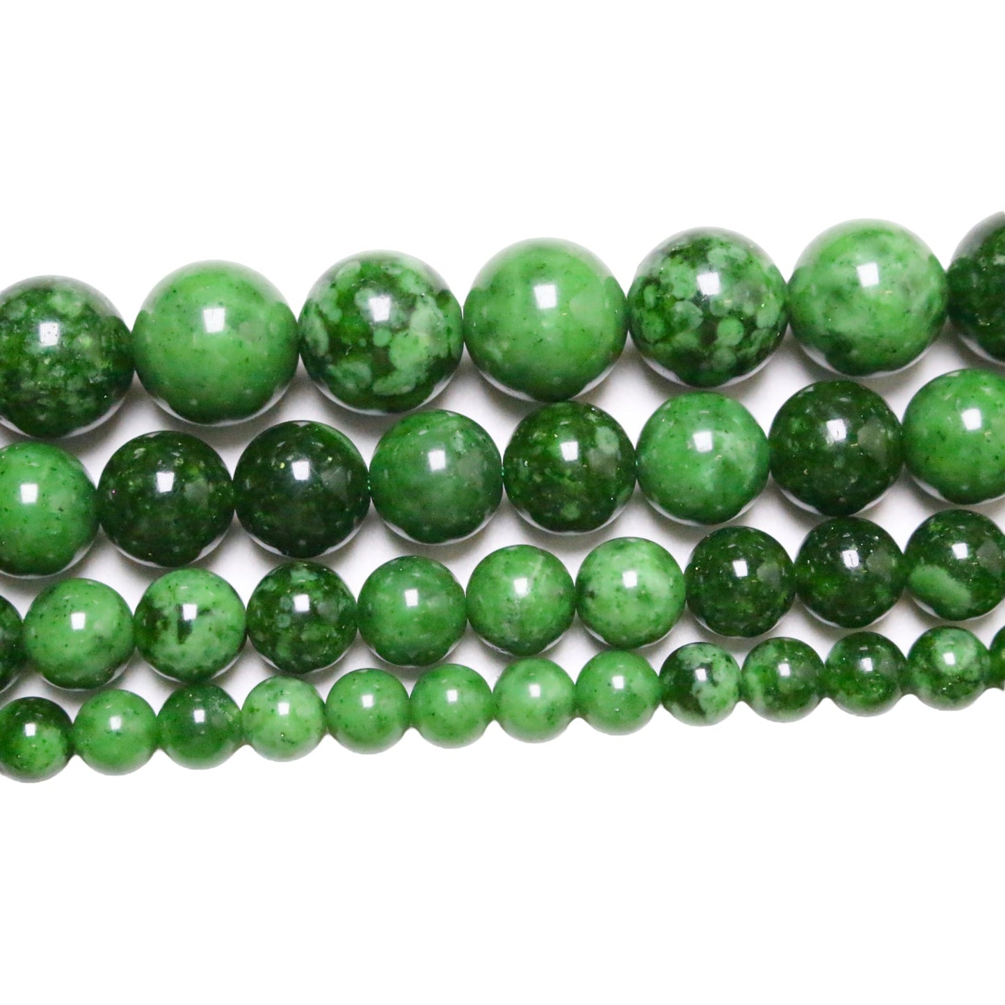 Fil de perle Quartz fraise vert A+ - Foliesbijoux