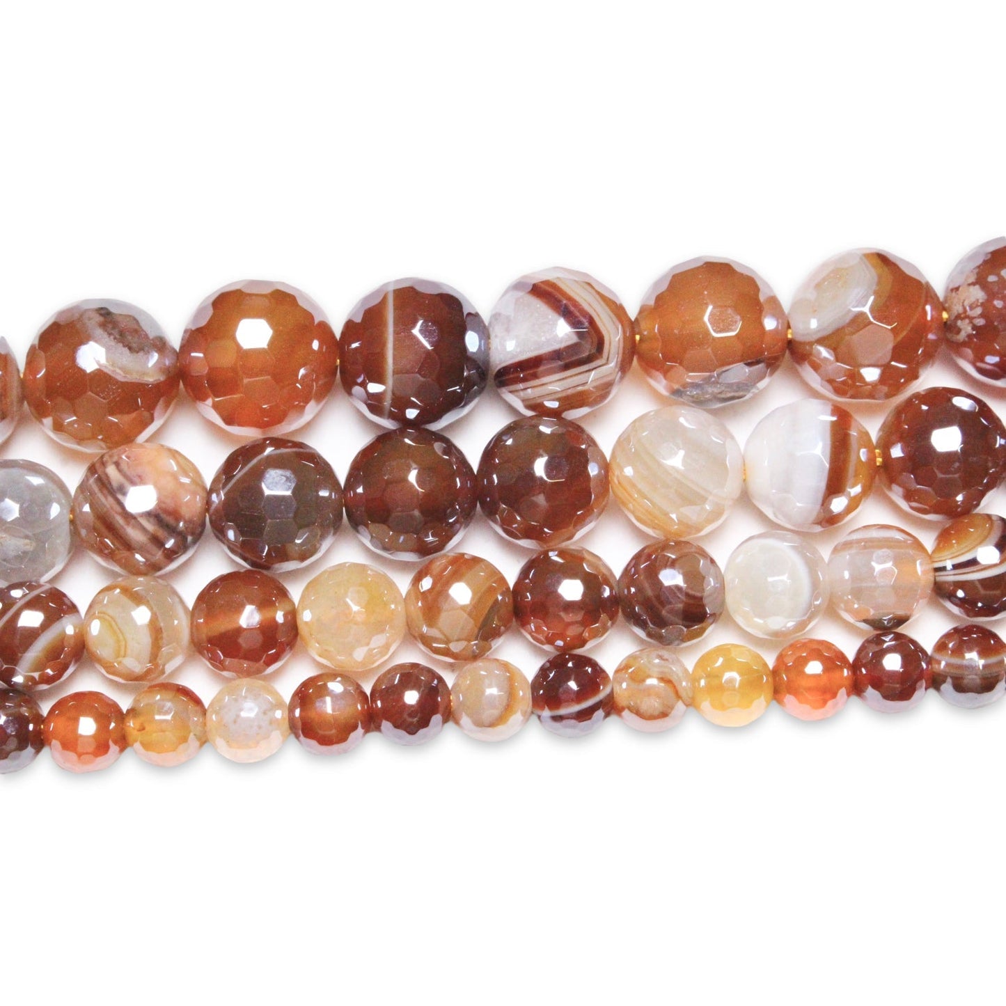 Fil de perles Agate facettée marron - Foliesbijoux