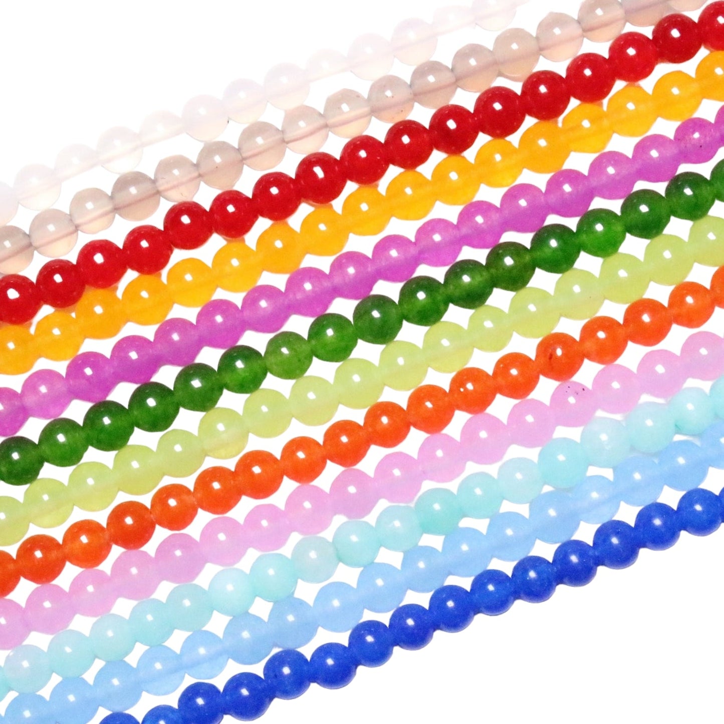 Fil de perle Agate multicolore 4 mm - Foliesbijoux