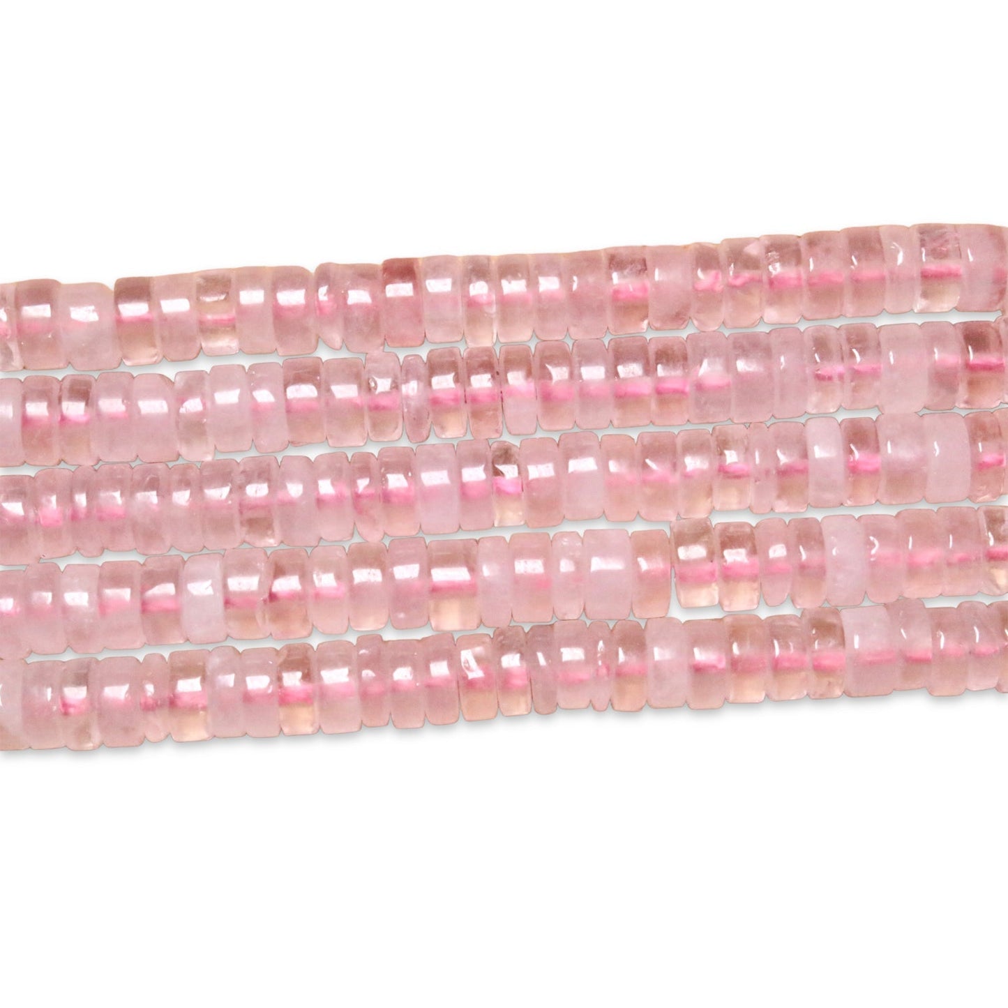 Fil de rondelle Quartz rose 6mmx4mm - Foliesbijoux