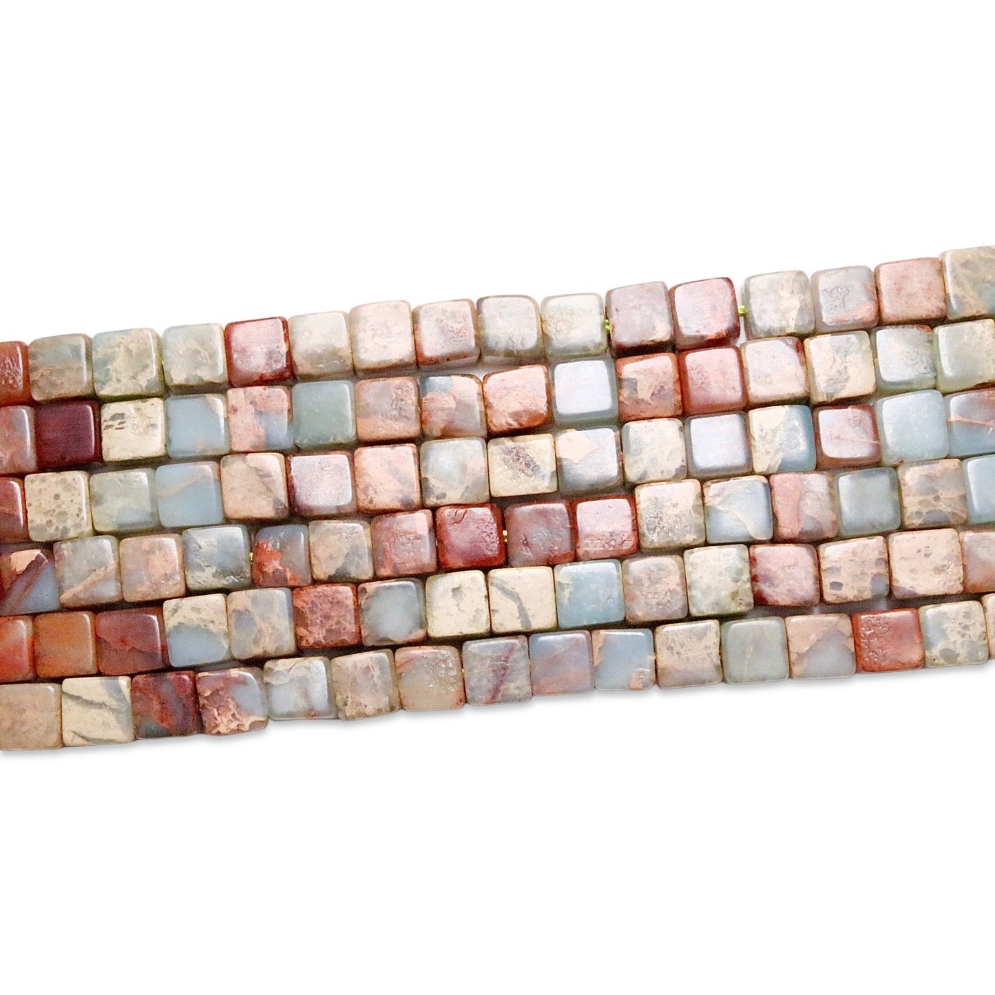 Fil de perles carrées Jaspe impérial A - Foliesbijoux