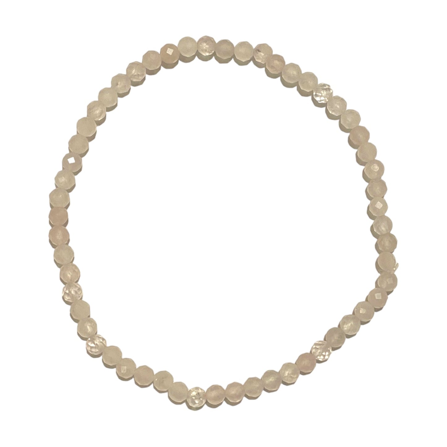 Bracelet Facetté 3mm Quartz rose clair A - Foliesbijoux