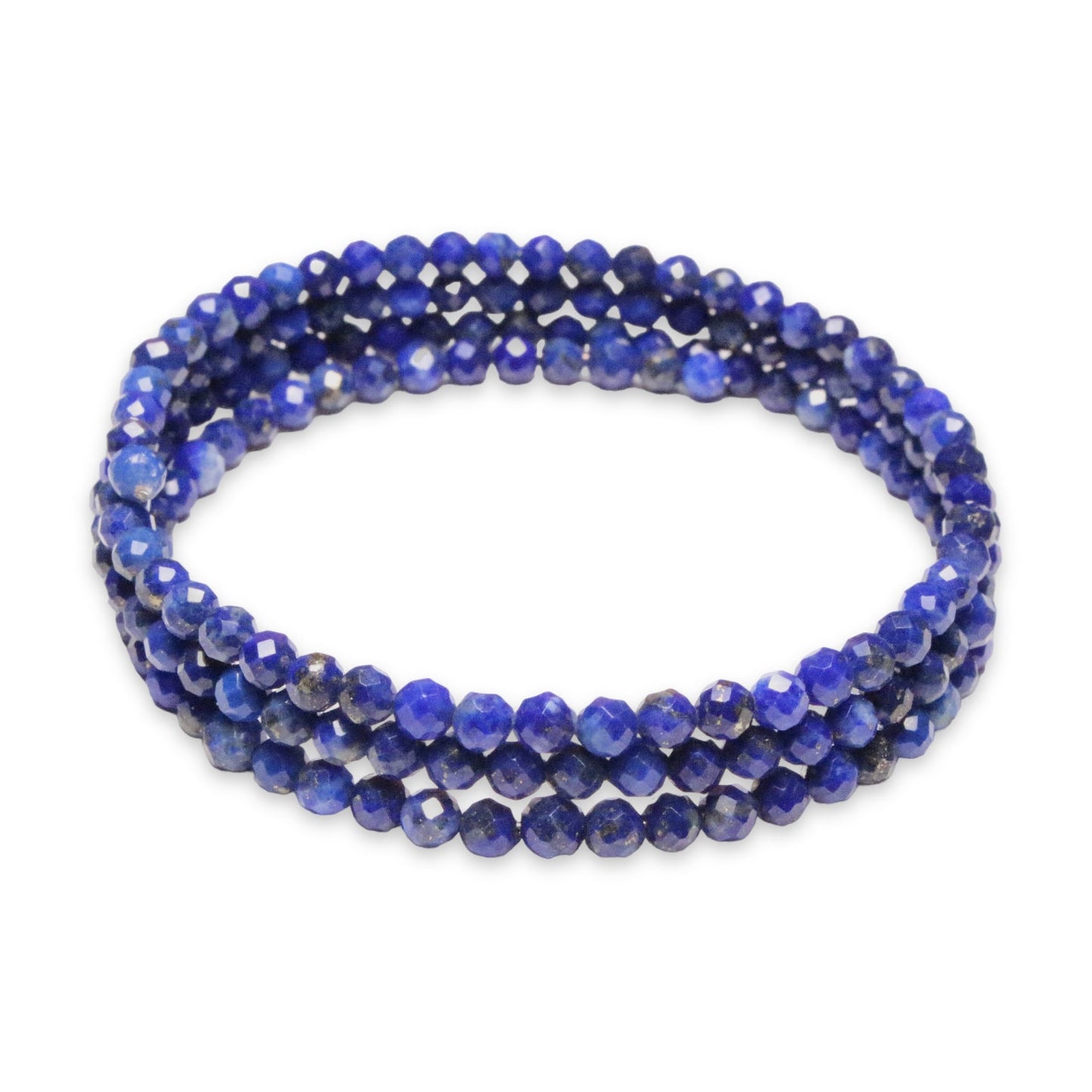 Bracelet Lapis AA Facetté 3 tours - Foliesbijoux