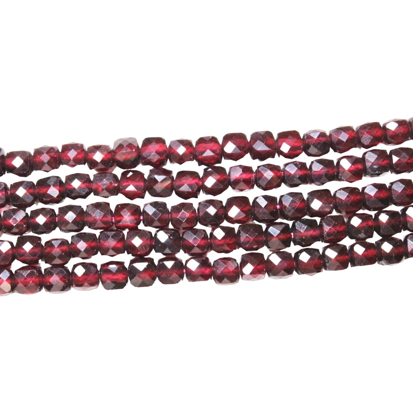 Fil de Grenat carré facetté 4x4 mm - Foliesbijoux