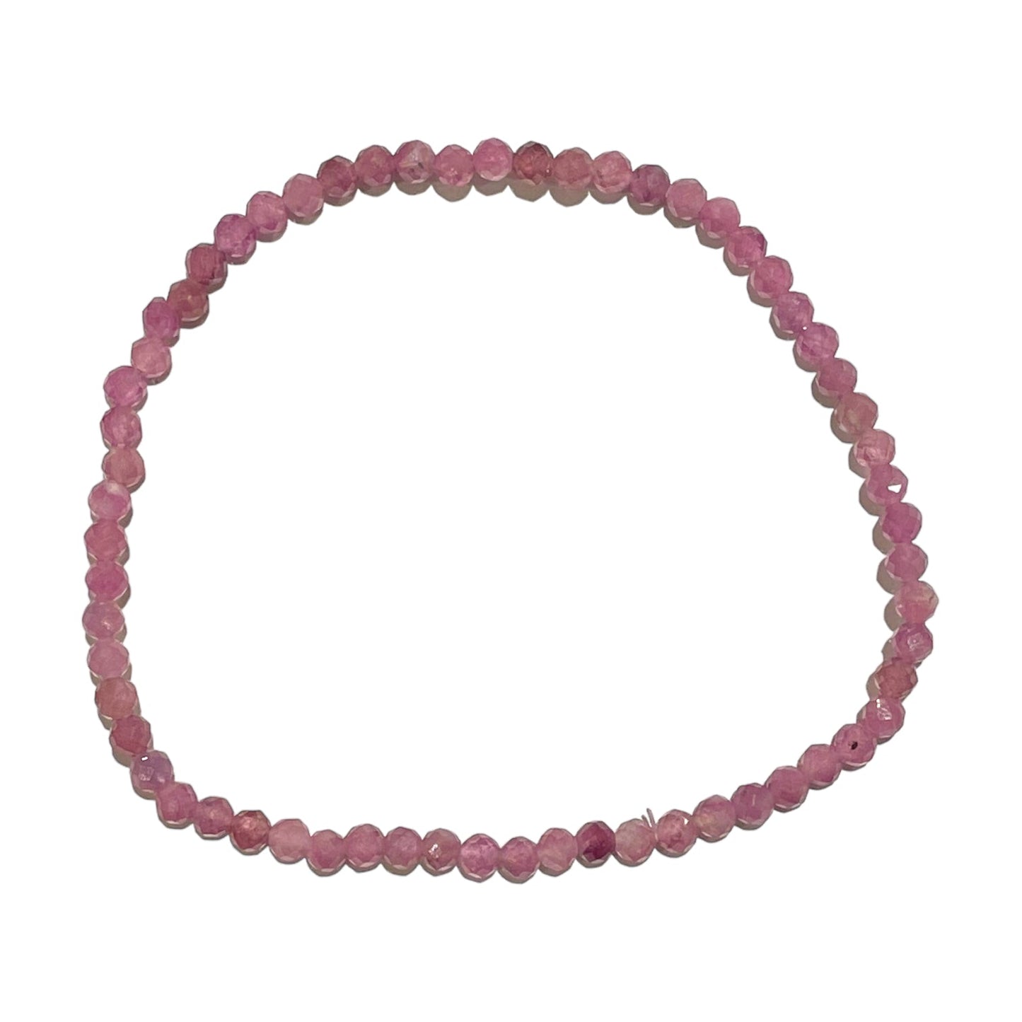 Bracelet Facetté 3mm Tourmaline rose A+ - Foliesbijoux